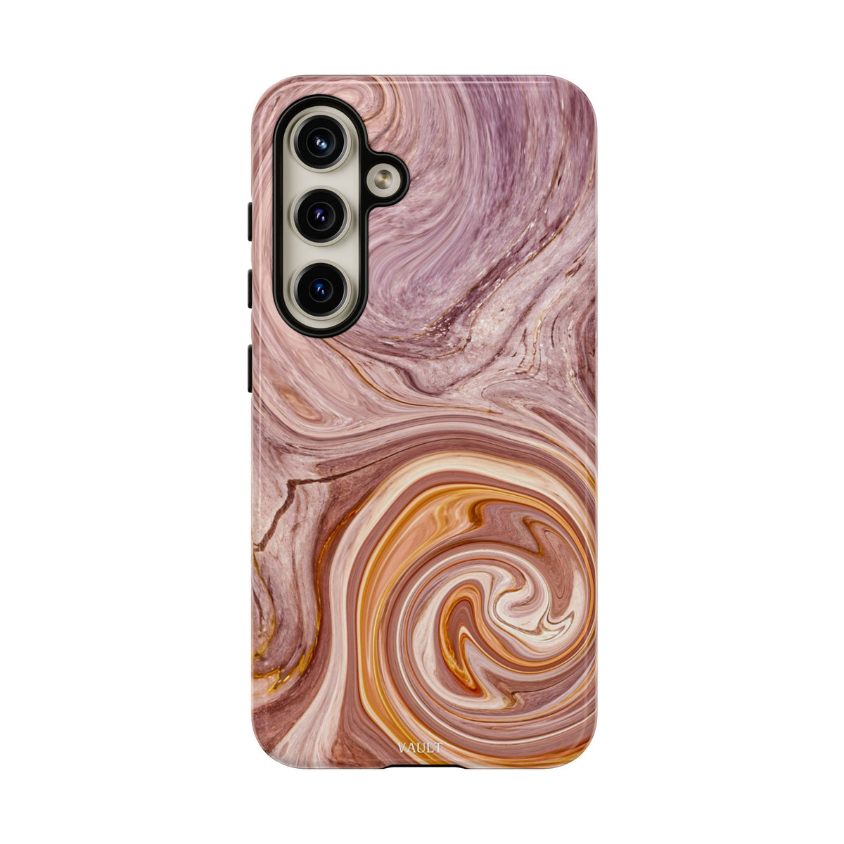 Marble Swirl Phone Case — Pink & Gold Abstract Tough Case