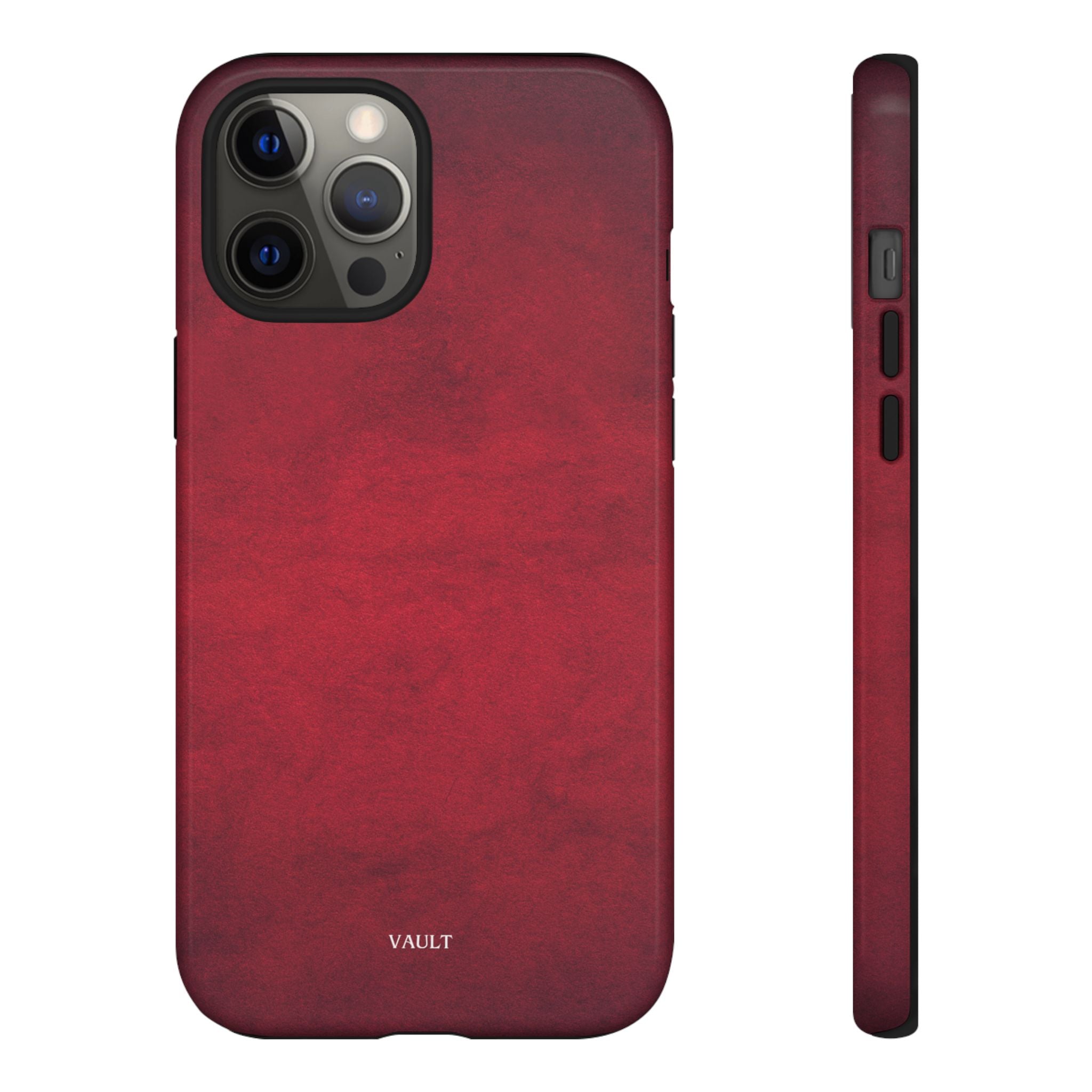 Red Leather Texture Phone Case Impact-Resistant Case