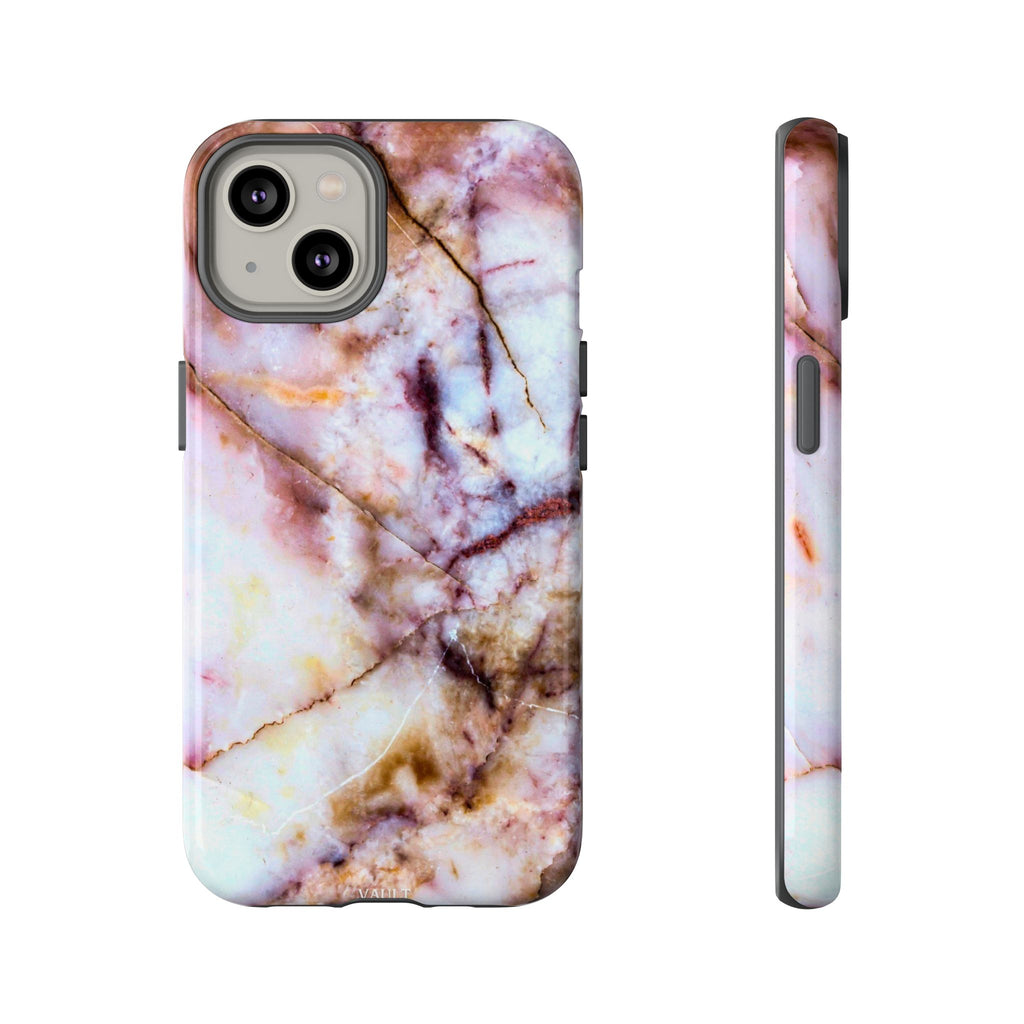 Marble Vein Tough Phone Case — Pink Quartz Protective Cover