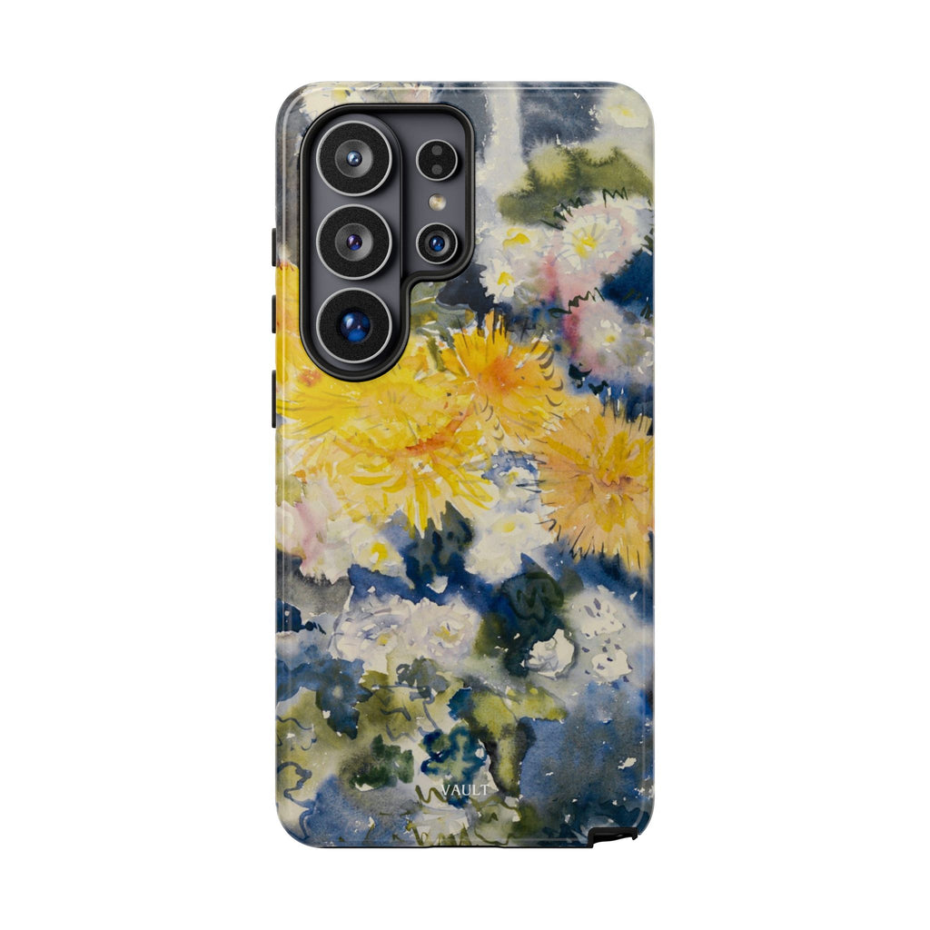 Floral Watercolor Phone Case – Yellow Chrysanthemums Design