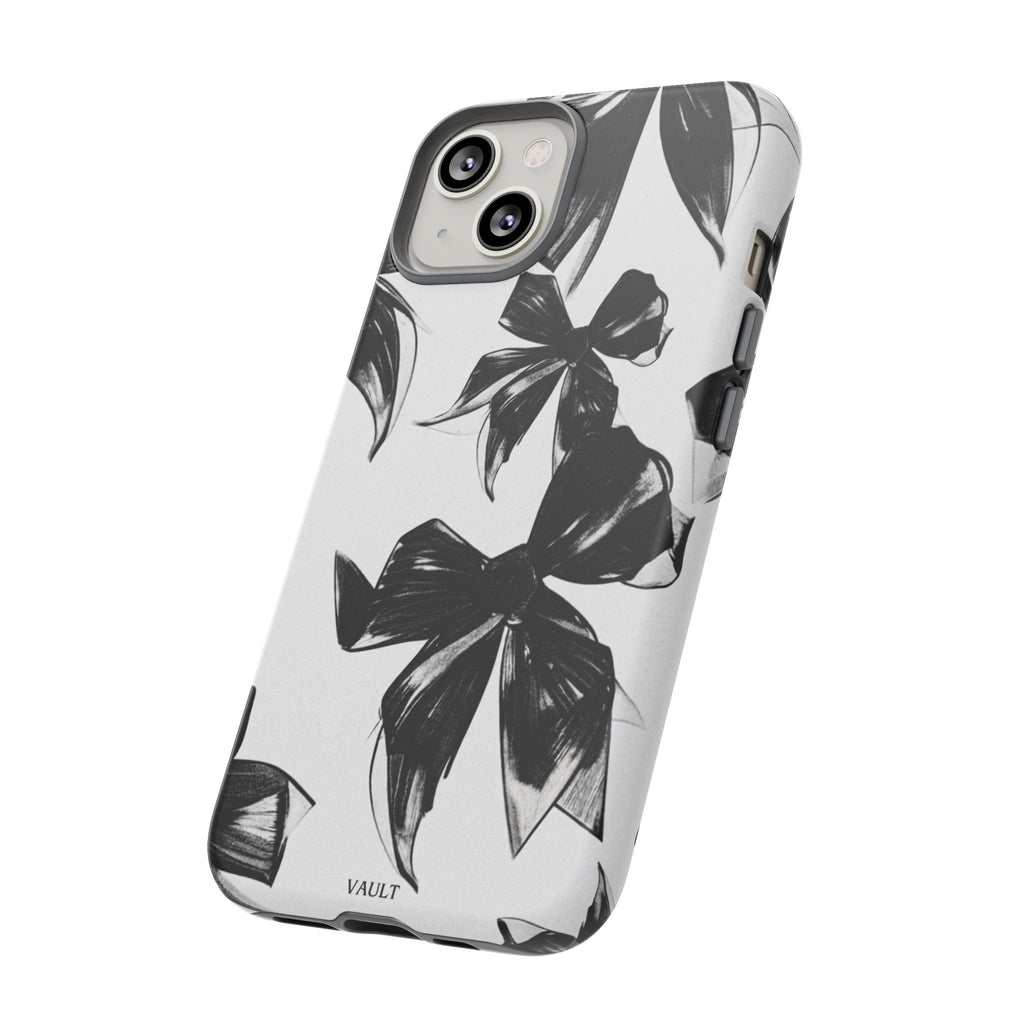 Floral Brushstroke Phone Case — Black & White Botanical Tough Case