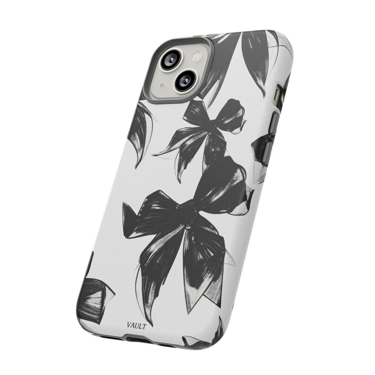 Floral Brushstroke Phone Case — Black & White Botanical Tough Case