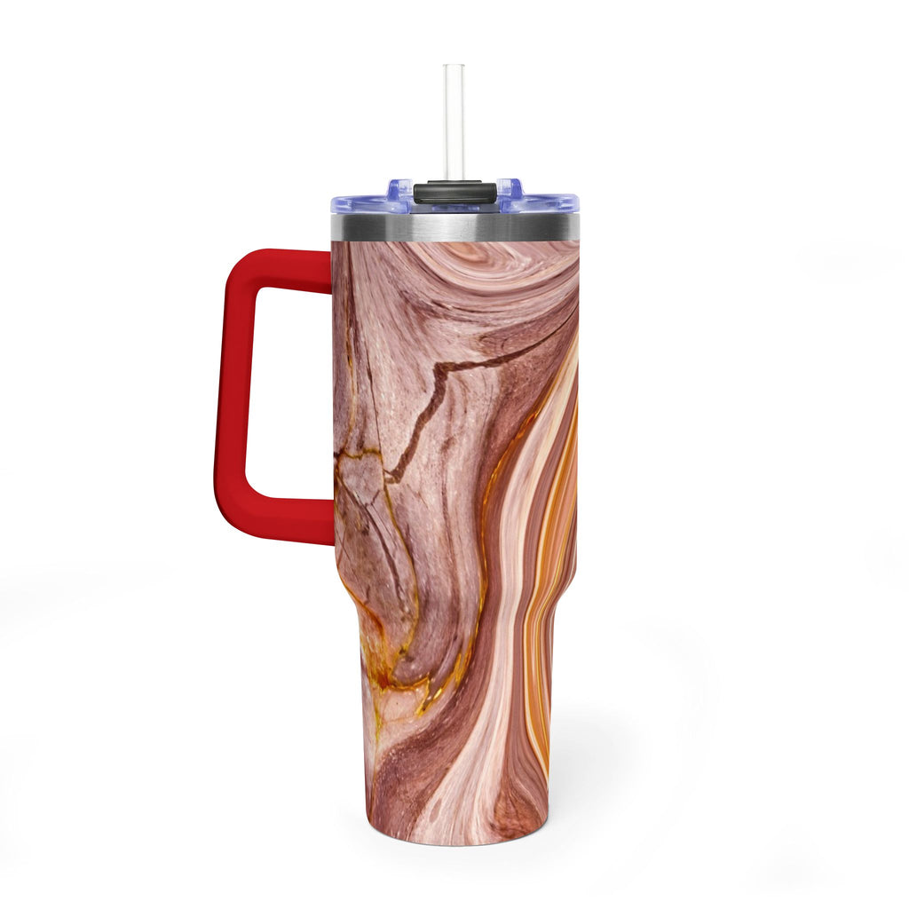 40oz Marble Swirl Thermal Tumbler - Insulated Travel Mug