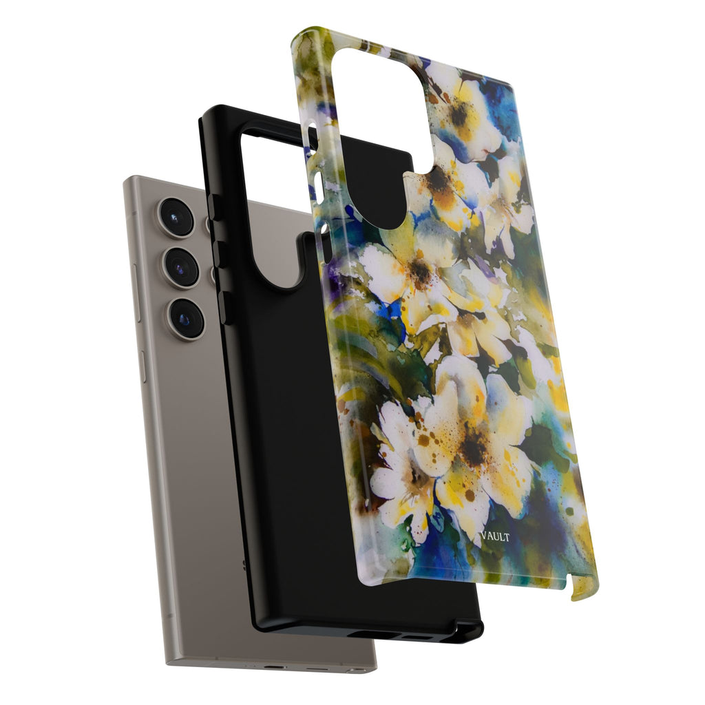Floral Watercolor Tough Case – Yellow White Blossom Phone Cover