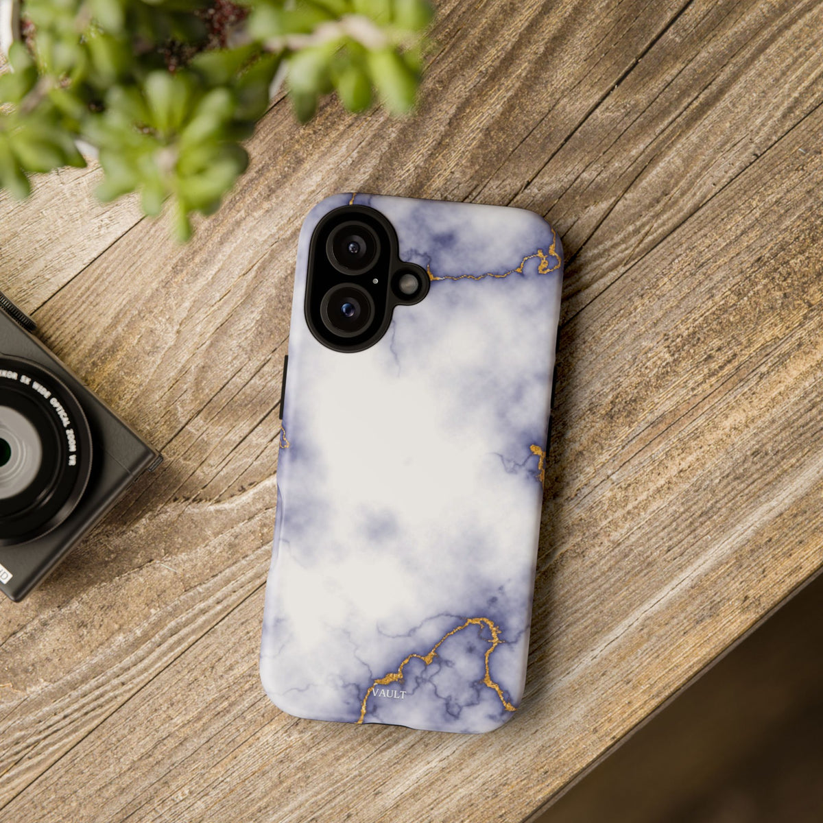 Purple Marble Tough Phone Case with Gold Veins