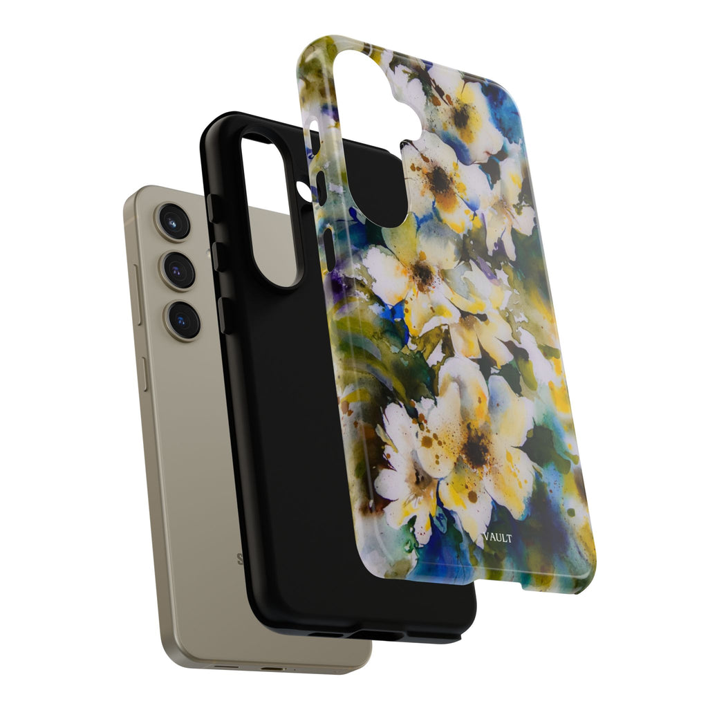 Floral Watercolor Tough Case – Yellow White Blossom Phone Cover