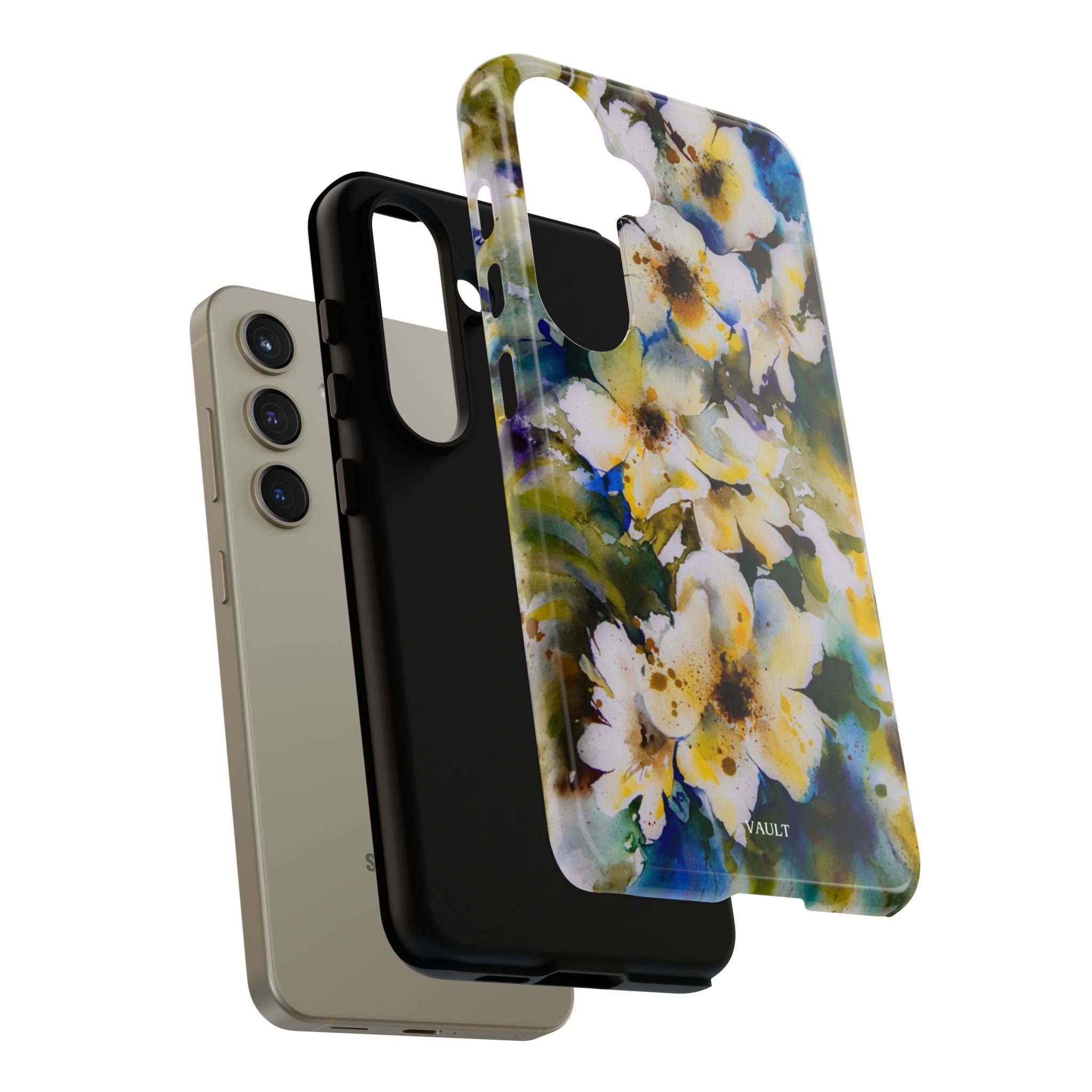 Floral Watercolor Tough Case – Yellow White Blossom Phone Cover