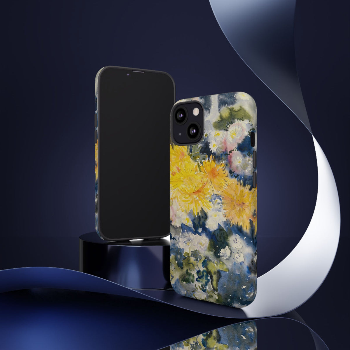 Floral Watercolor Phone Case – Yellow Chrysanthemums Design
