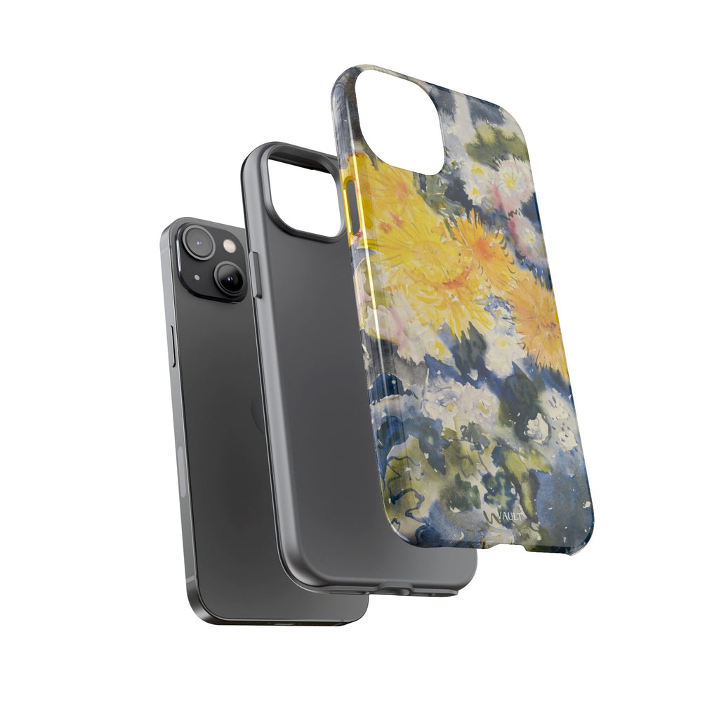 Floral Watercolor Phone Case – Yellow Chrysanthemums Design