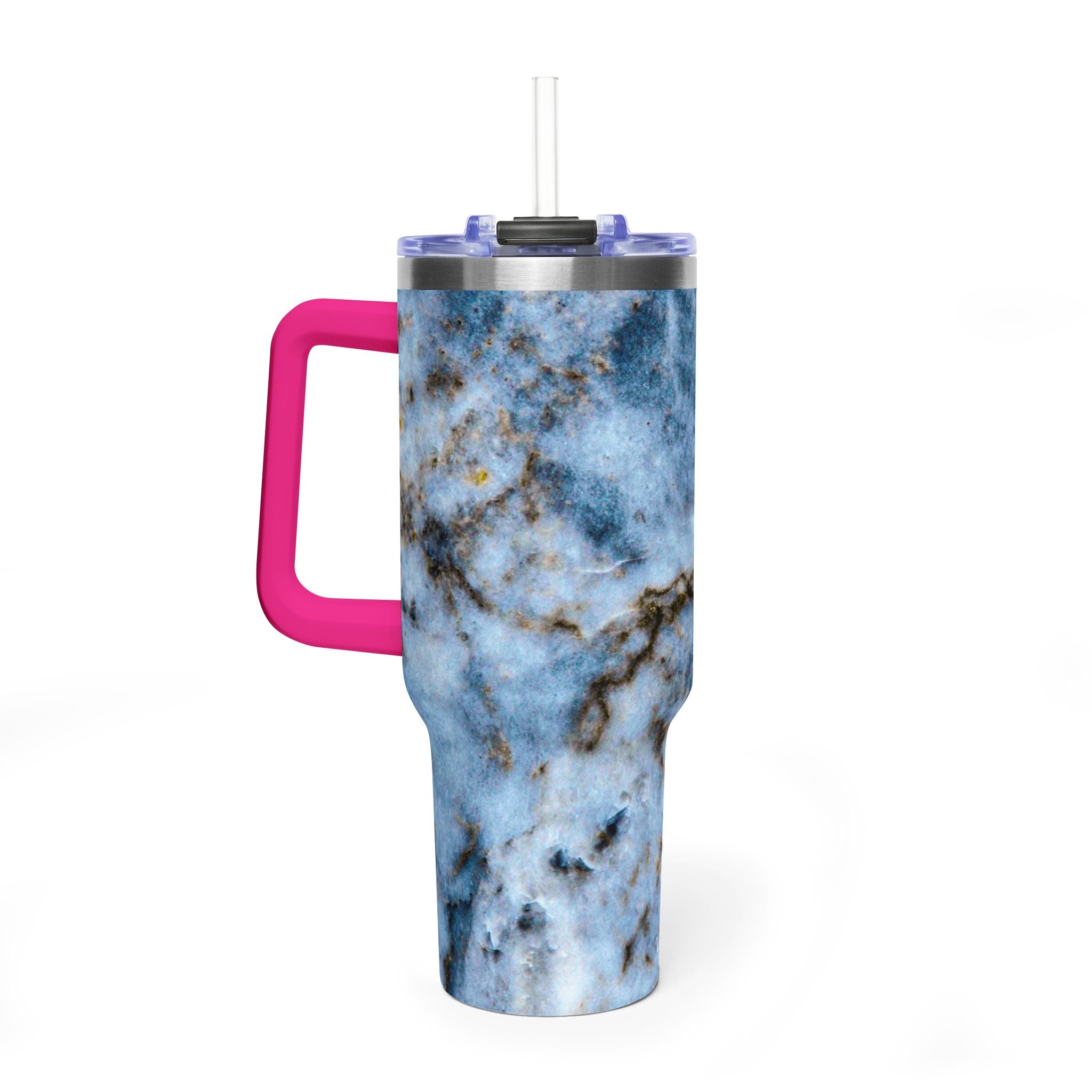 40oz Blue Marble Vacuum Tumbler