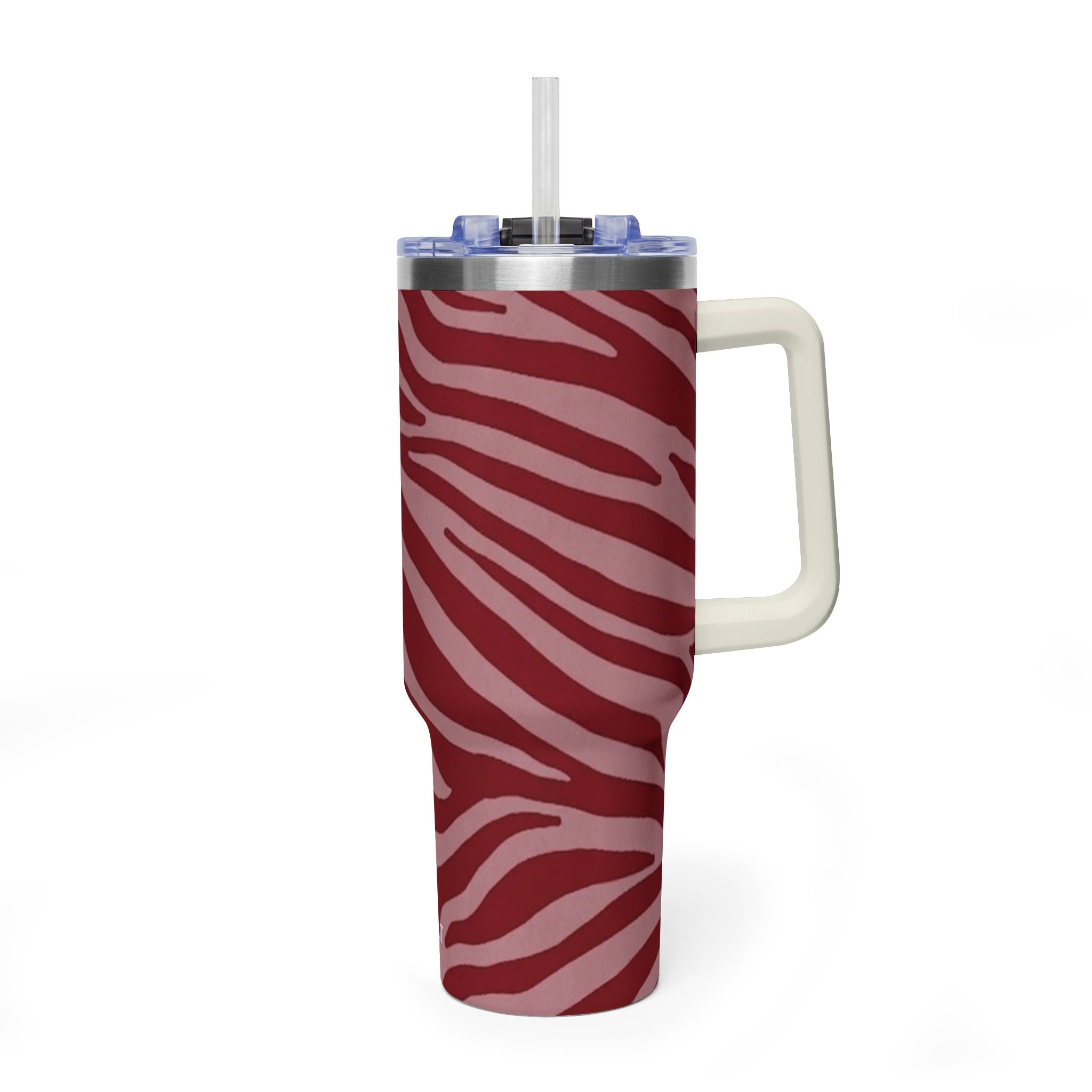 40oz Red Zebra Print Tumbler - Vacuum Insulated Travel Cup