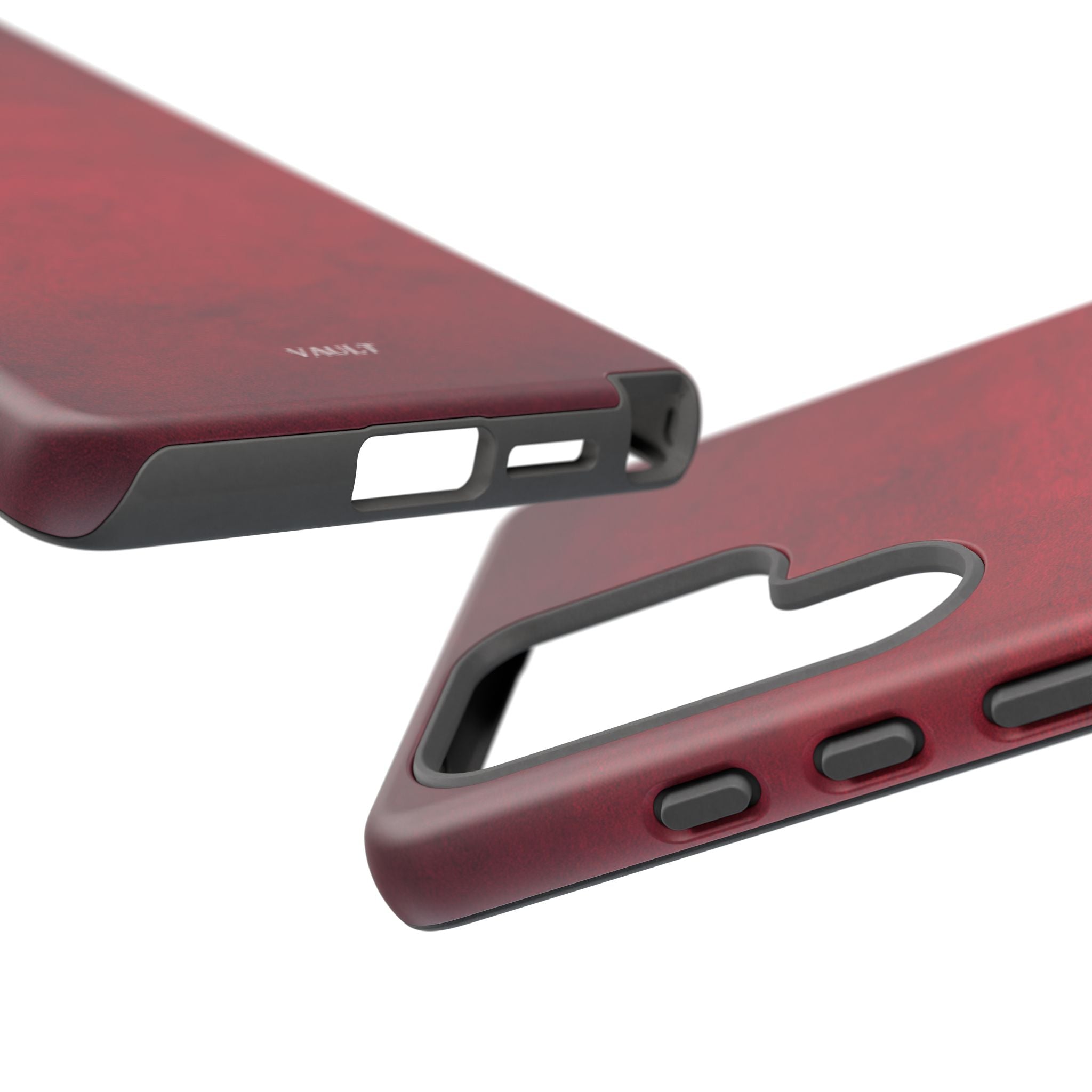 Red Leather Texture Phone Case Impact-Resistant Case
