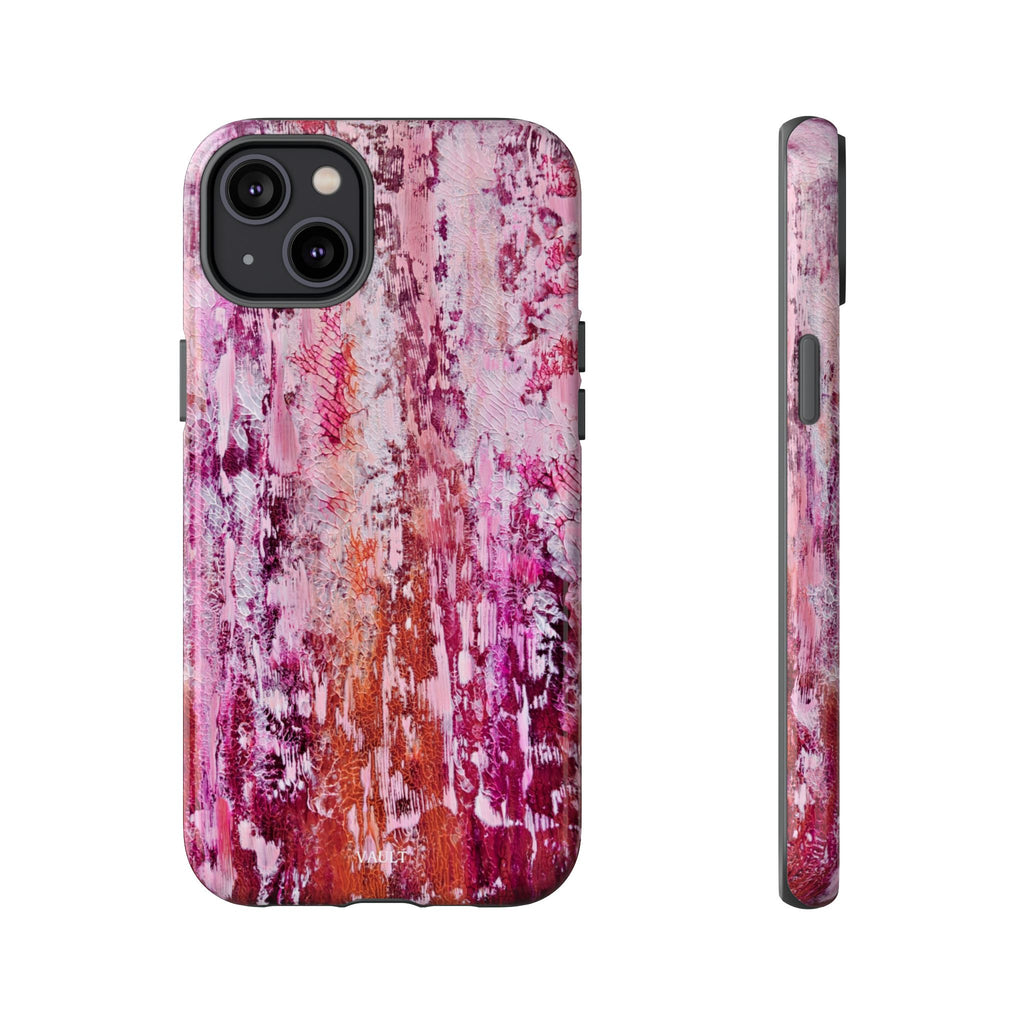 Pink Abstract Art Tough Phone Case — Protective Artistic Phone Cover
