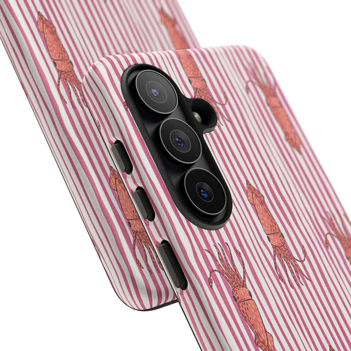 Squid Stripe Phone Case — Pink Nautical Sea Creature Pattern