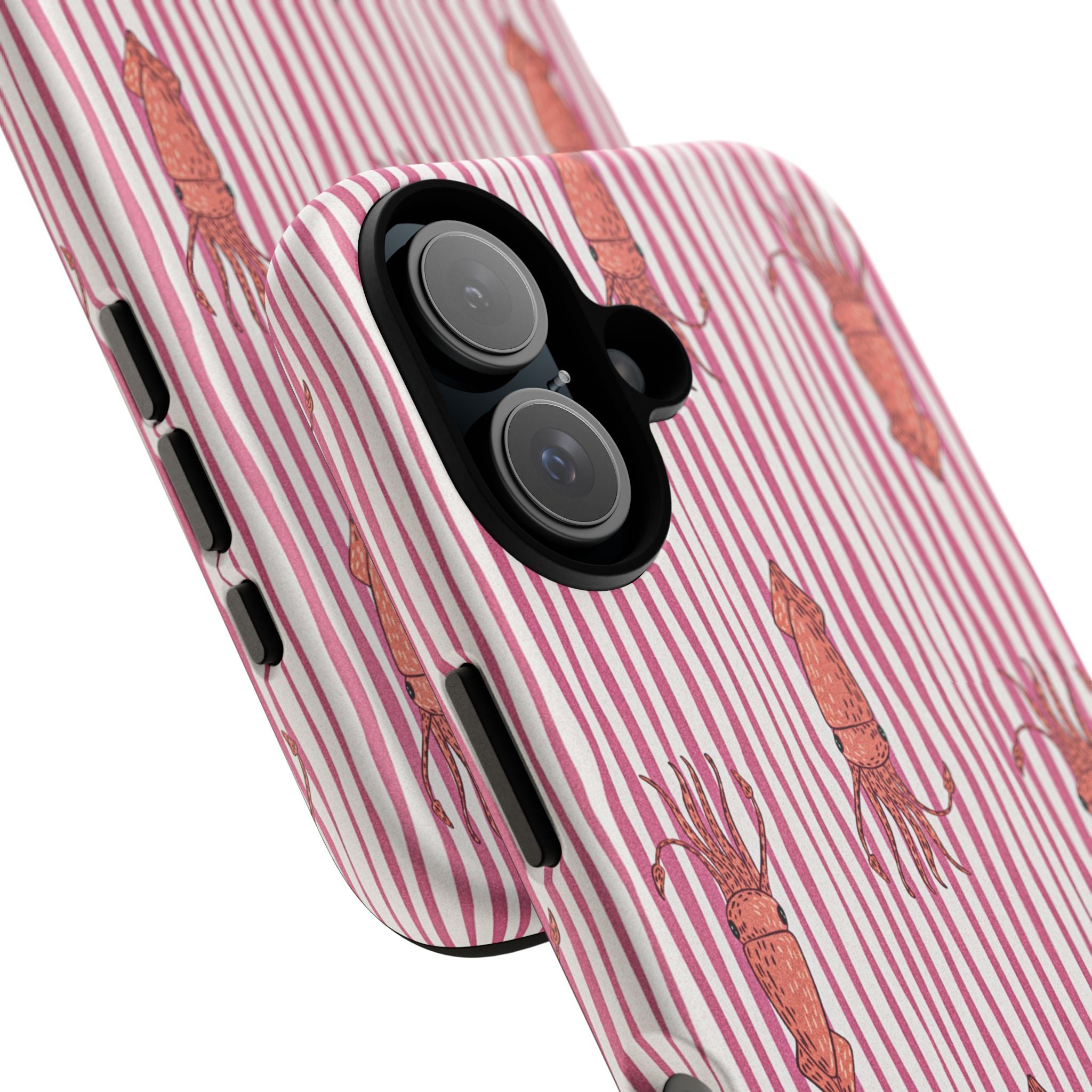 Squid Stripe Phone Case — Pink Nautical Sea Creature Pattern
