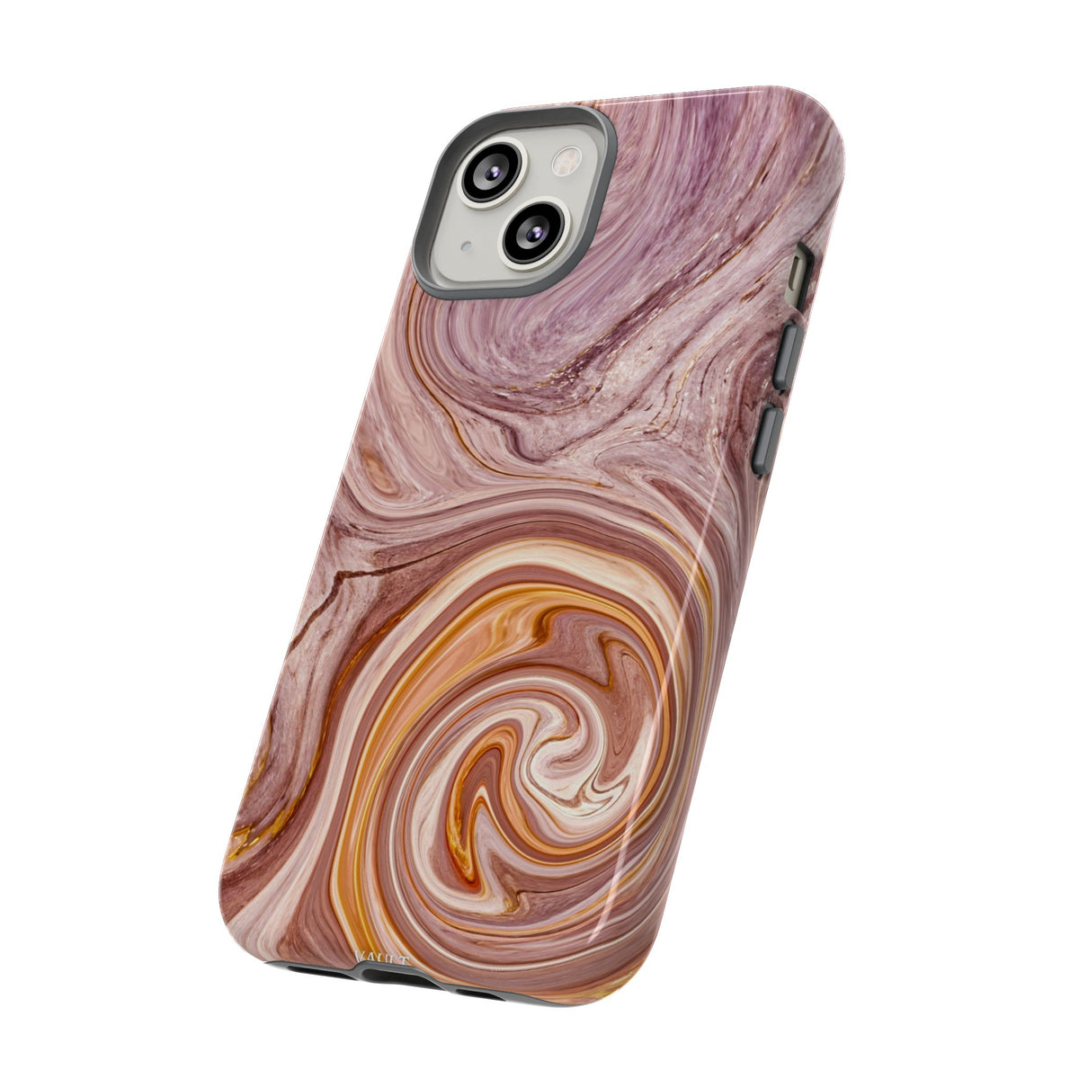 Marble Swirl Phone Case — Pink & Gold Abstract Tough Case