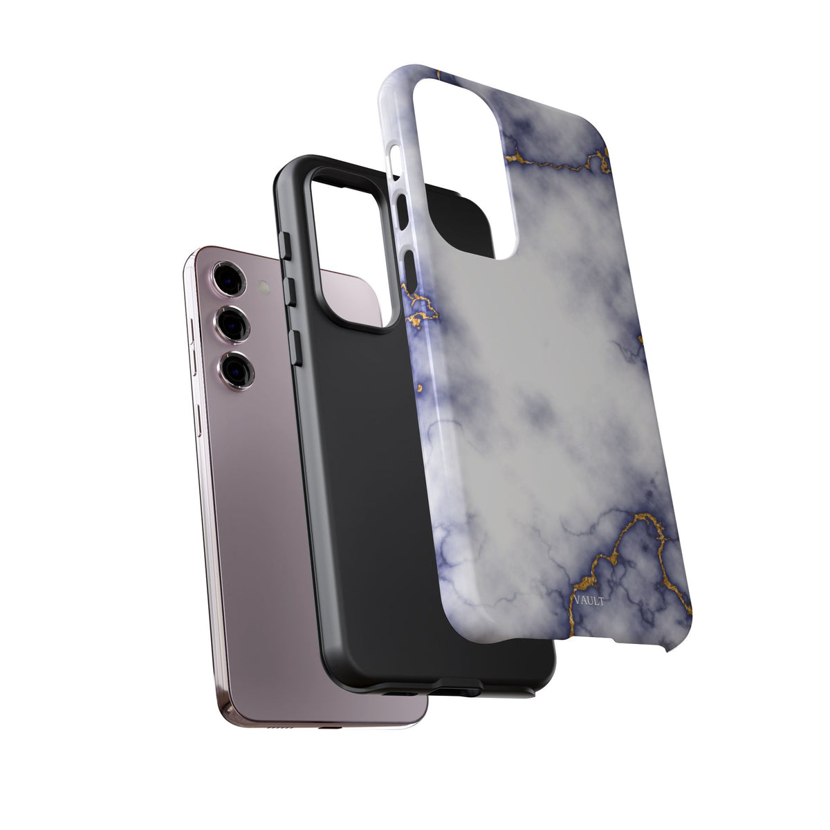 Purple Marble Tough Phone Case with Gold Veins