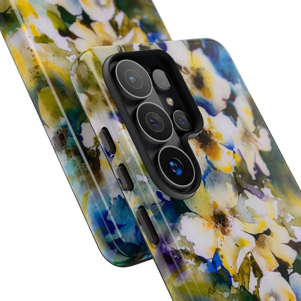 Floral Watercolor Tough Case – Yellow White Blossom Phone Cover