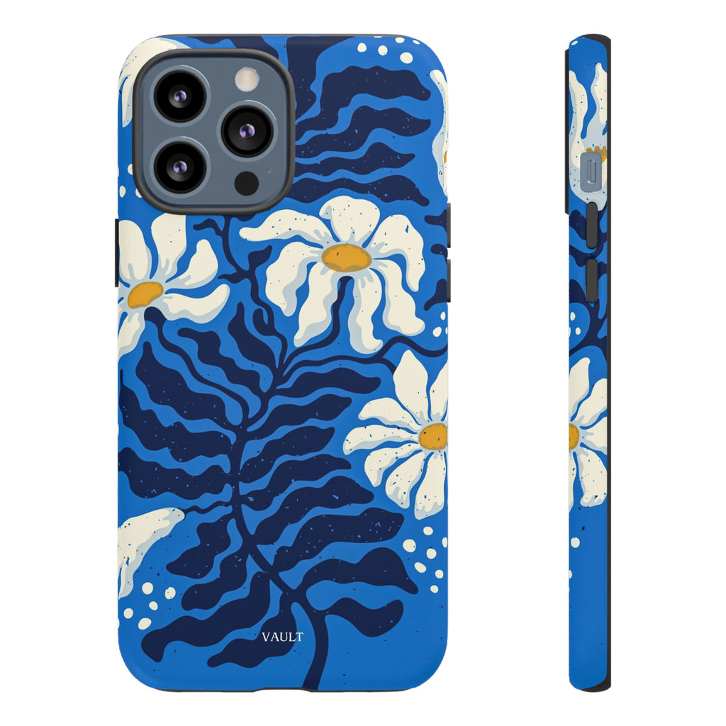 Blue Daisy Tough Phone Case — Floral Protective Phone Cover