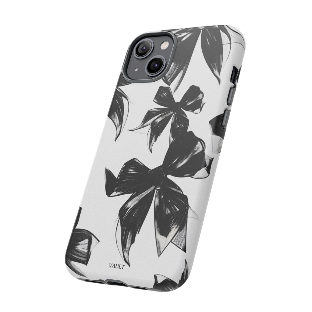 Floral Brushstroke Phone Case — Black & White Botanical Tough Case
