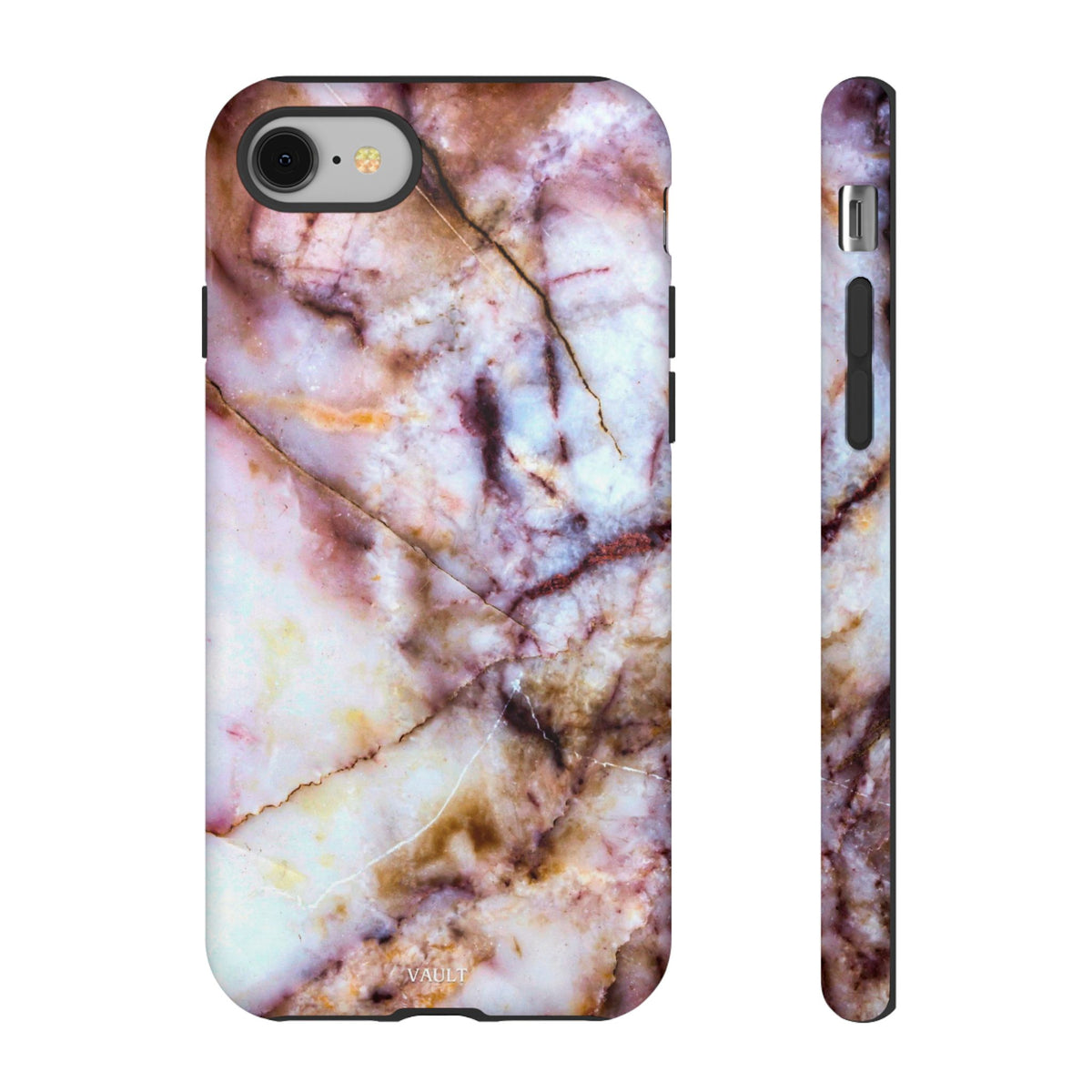 Marble Vein Tough Phone Case — Pink Quartz Protective Cover