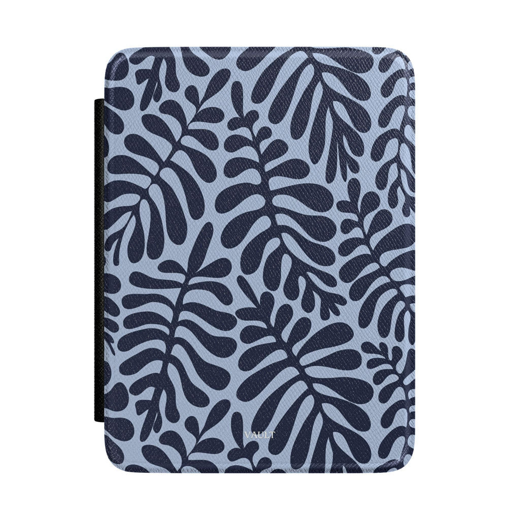 Botanical Leaf Kindle Case – Navy Blue Floral E-Reader Cover