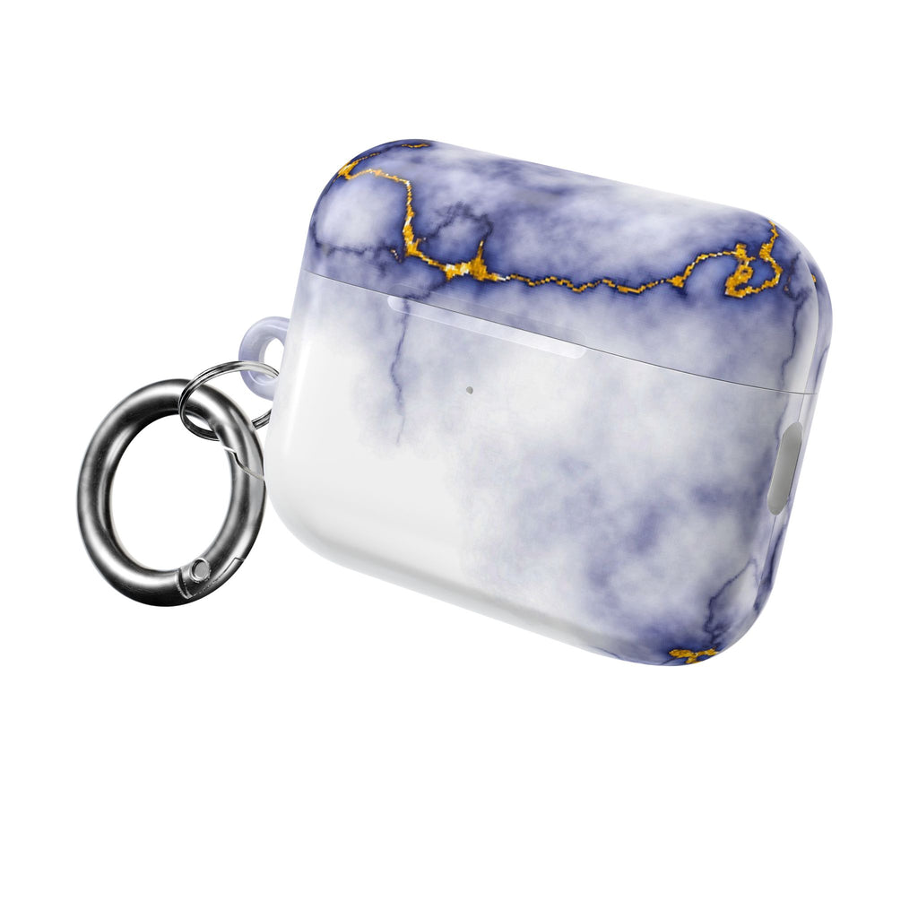 Marble Purple AirPod Case with Gold Veining — Elegant Protective Cover