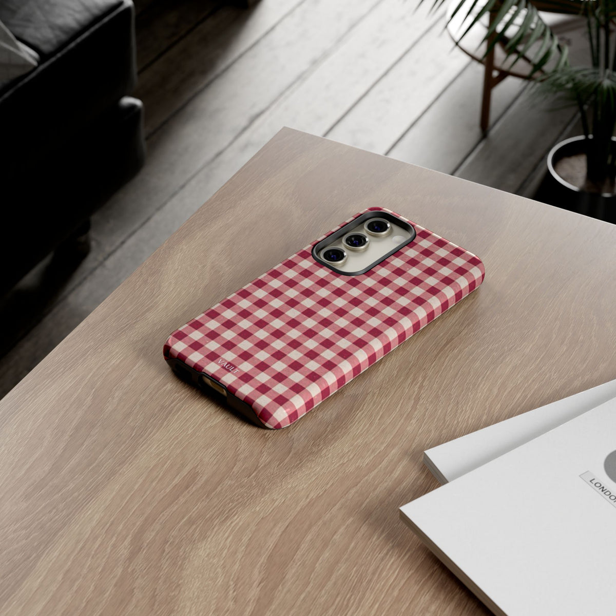 Gingham Phone Case — Red Plaid Tough Case