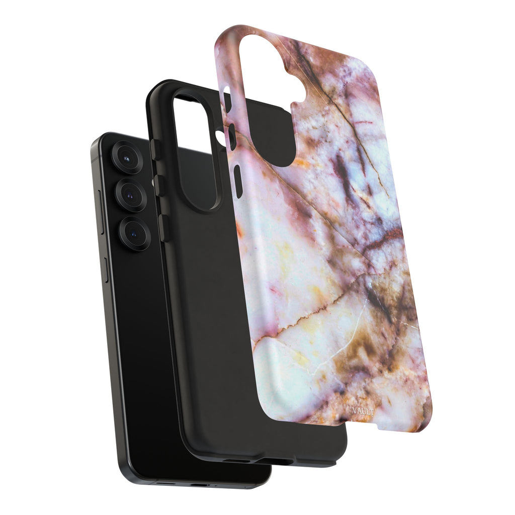 Marble Vein Tough Phone Case — Pink Quartz Protective Cover