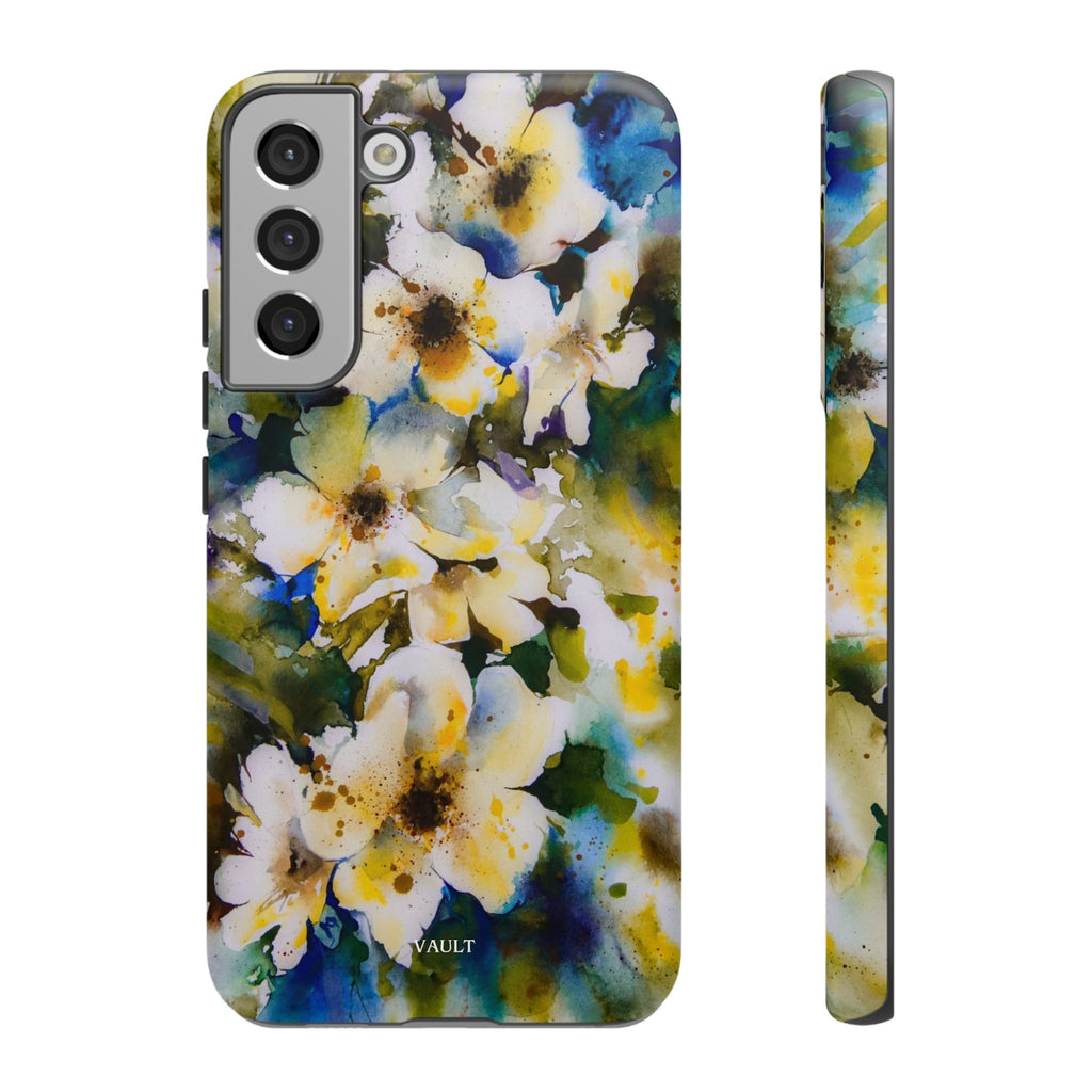 Floral Watercolor Tough Case – Yellow White Blossom Phone Cover