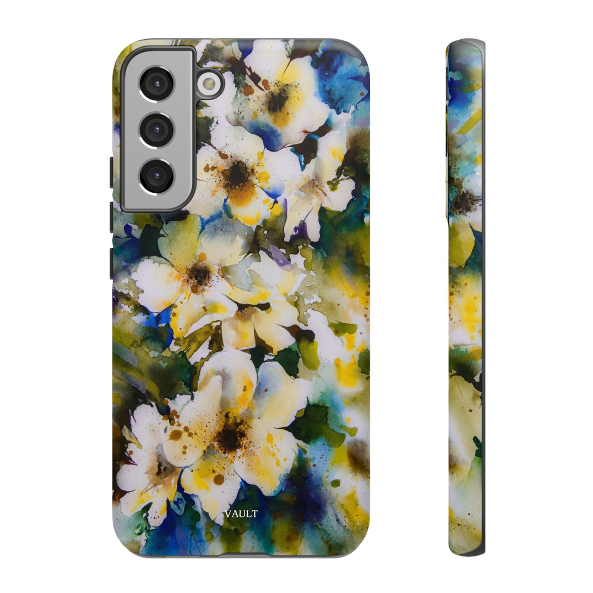 Floral Watercolor Tough Case – Yellow White Blossom Phone Cover