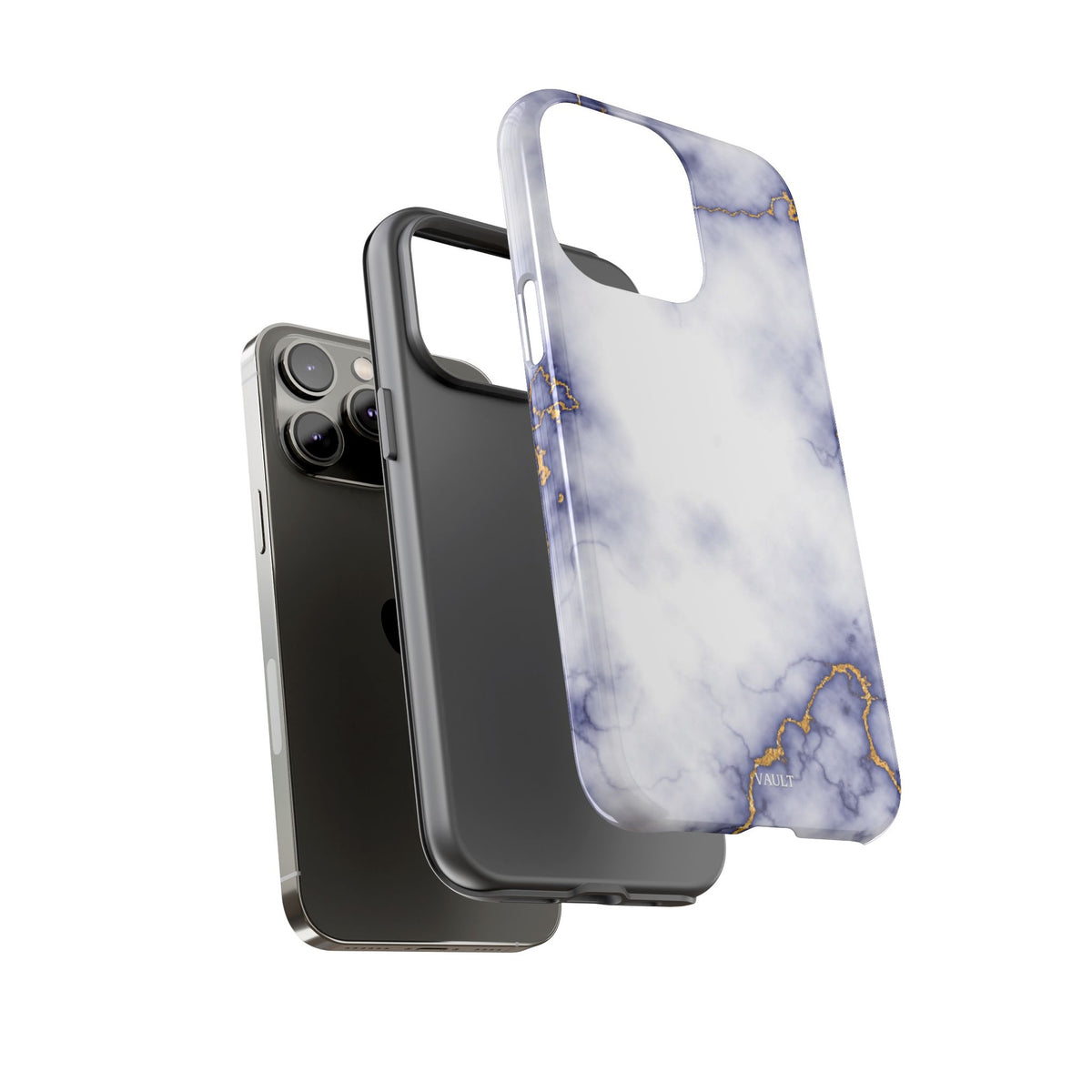 Purple Marble Tough Phone Case with Gold Veins