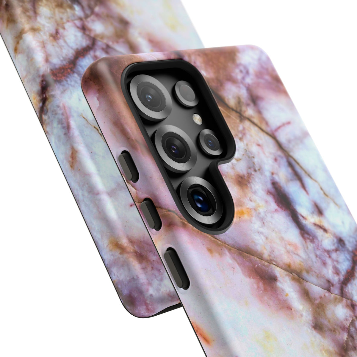 Marble Vein Tough Phone Case — Pink Quartz Protective Cover