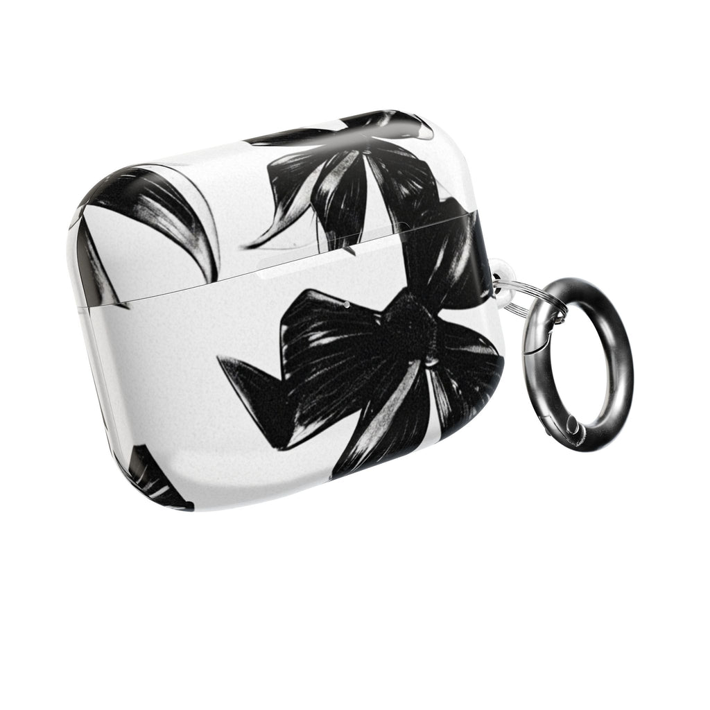 Floral Noir AirPod Case — Black & White Botanical Protective Cover