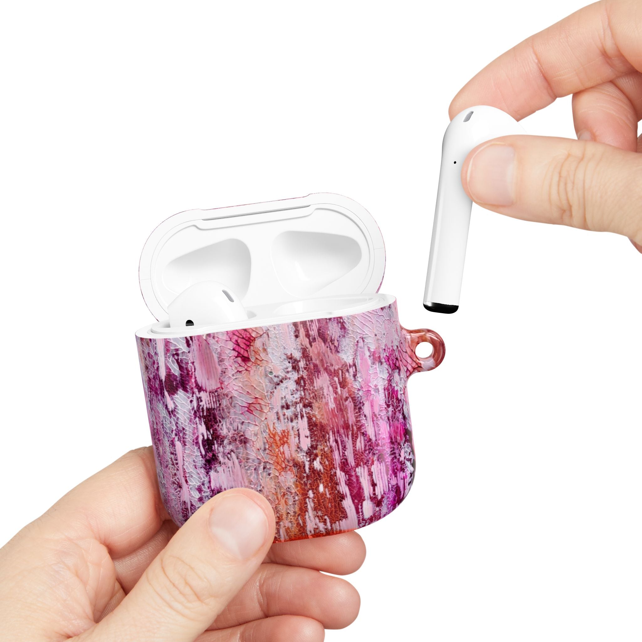 Abstract Pink Marble AirPod Case – Protective Artistic Earbud Cover