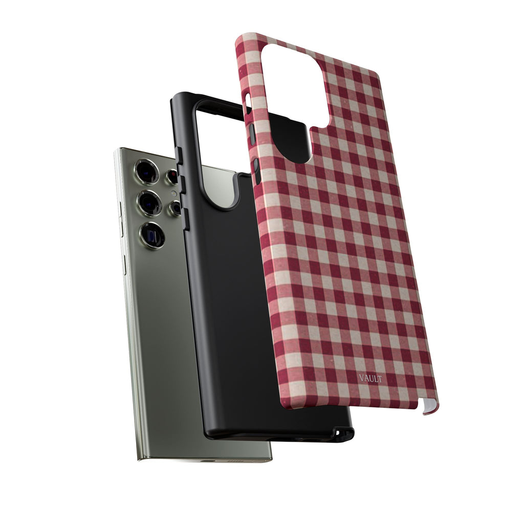 Gingham Phone Case — Red Plaid Tough Case