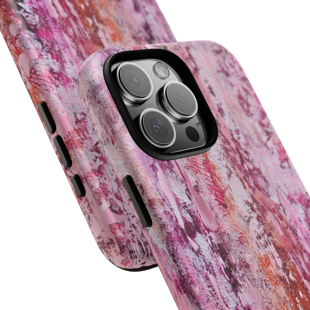 Pink Abstract Art Tough Phone Case — Protective Artistic Phone Cover