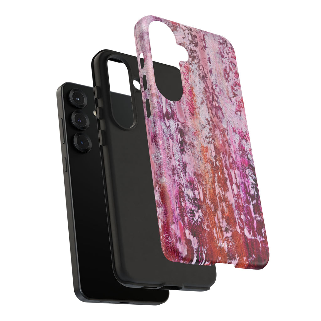 Pink Abstract Art Tough Phone Case — Protective Artistic Phone Cover