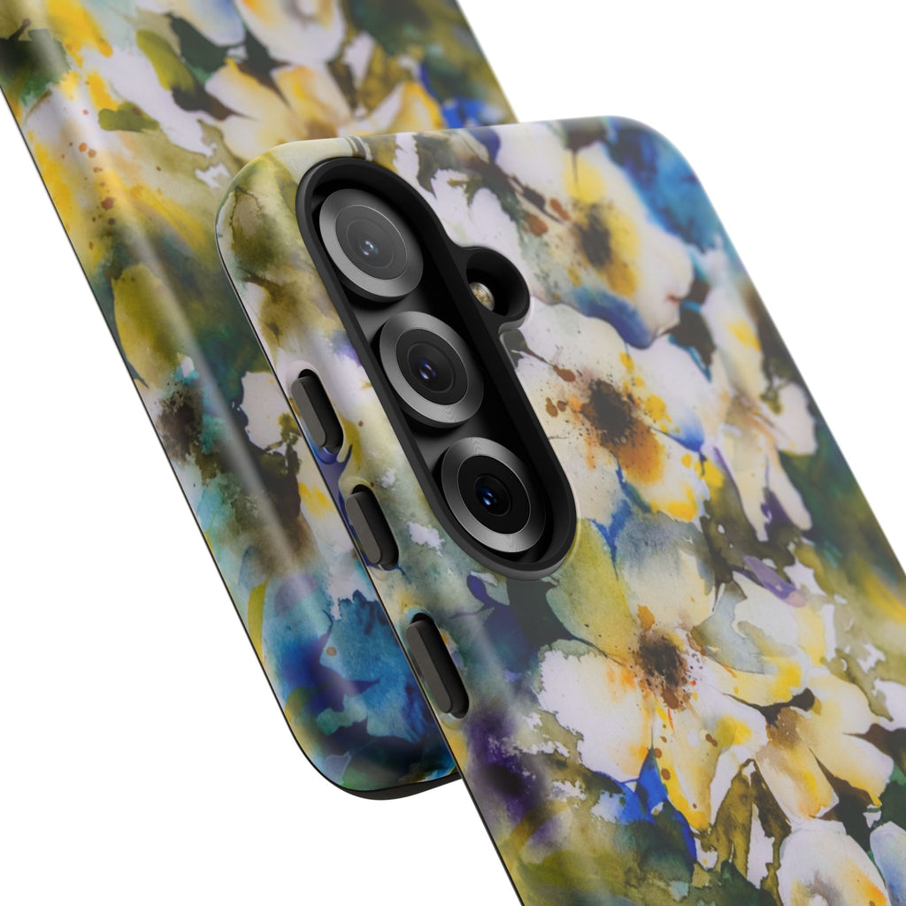 Floral Watercolor Tough Case – Yellow White Blossom Phone Cover