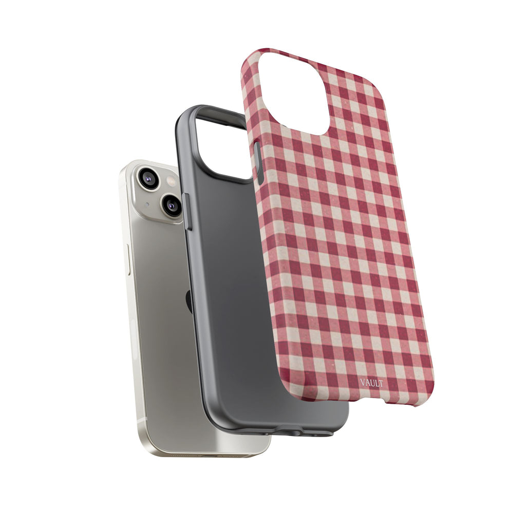 Gingham Phone Case — Red Plaid Tough Case