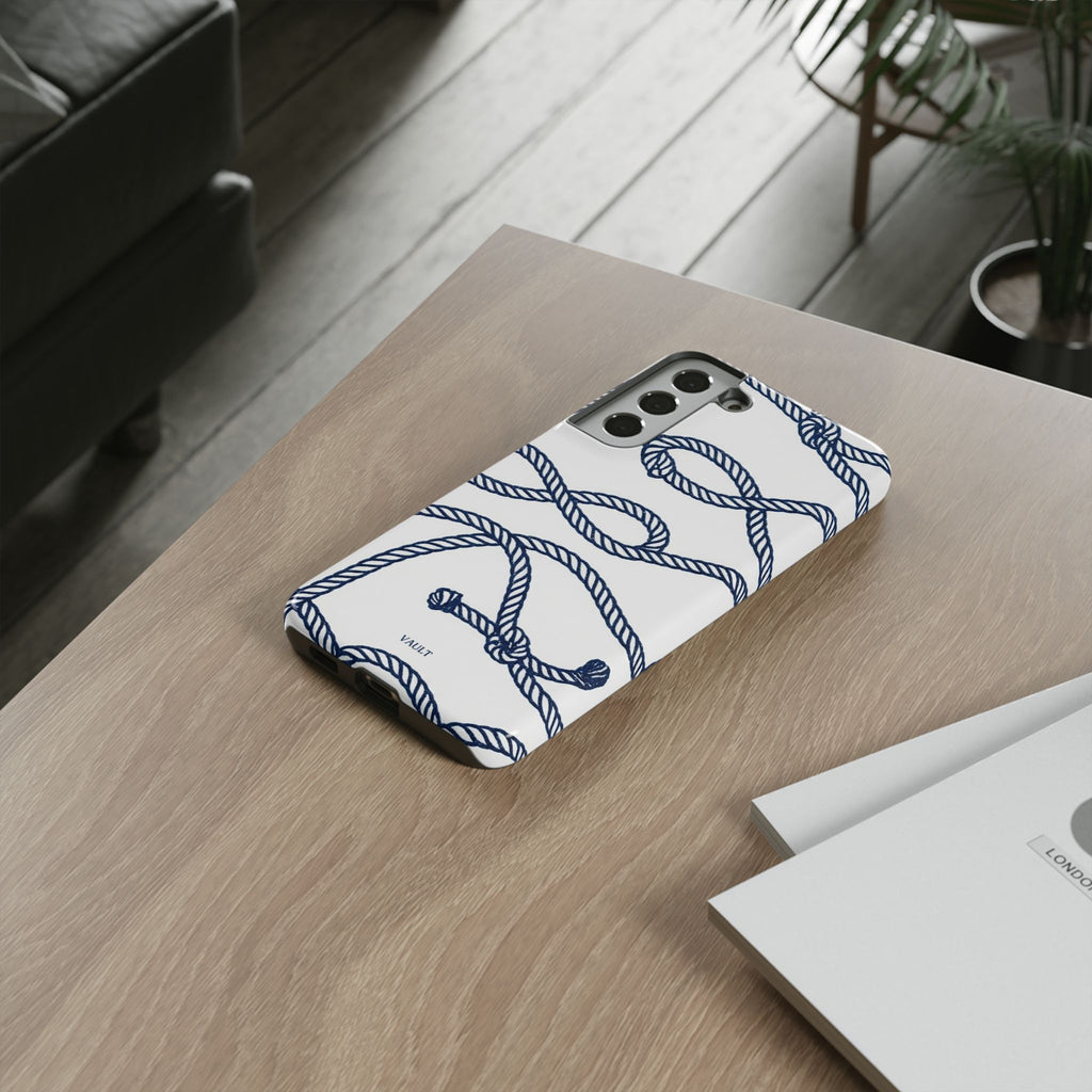 Nautical Rope Tough Case — Protective Phone Cover with Navy Knot Design