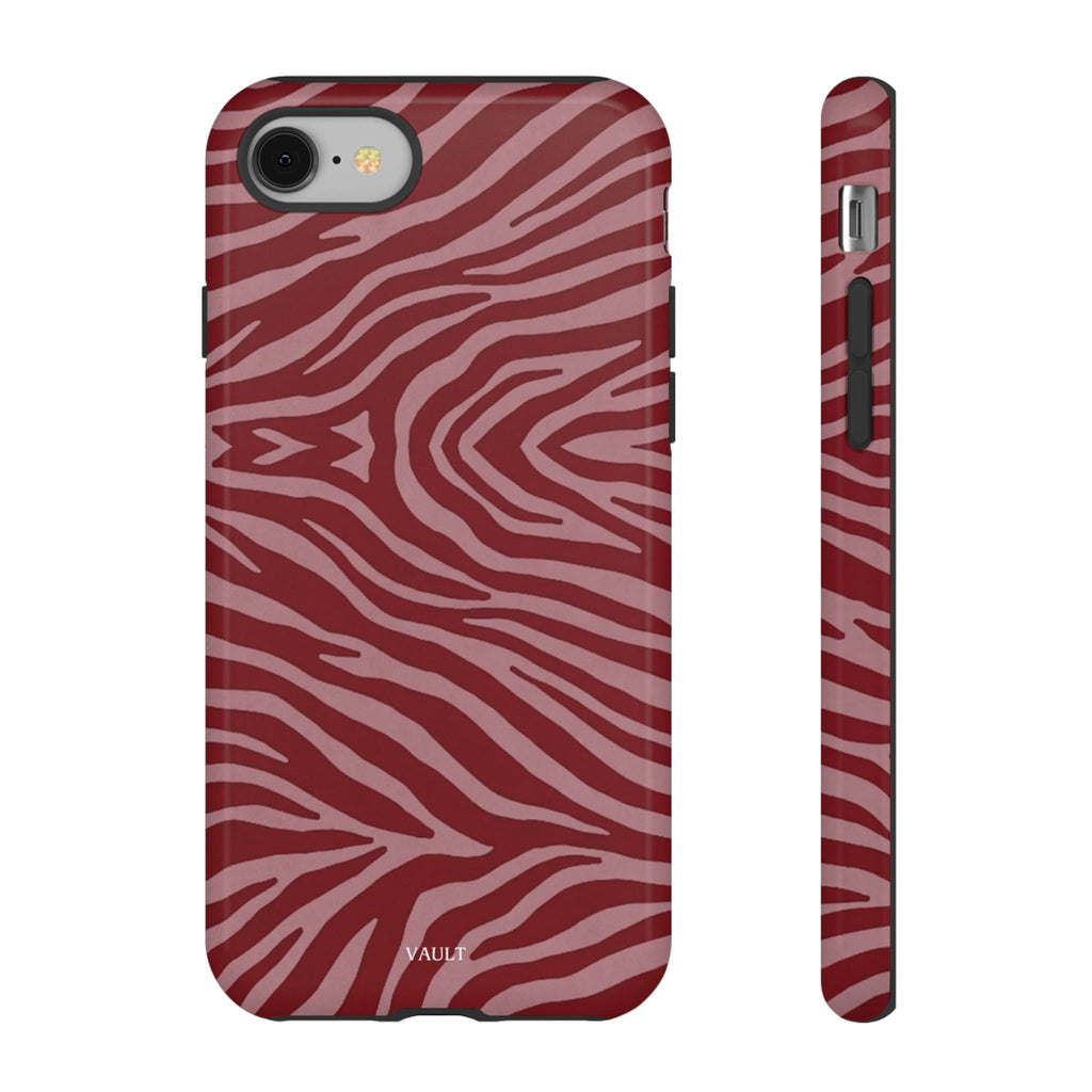 Red Zebra Print Tough Phone Case