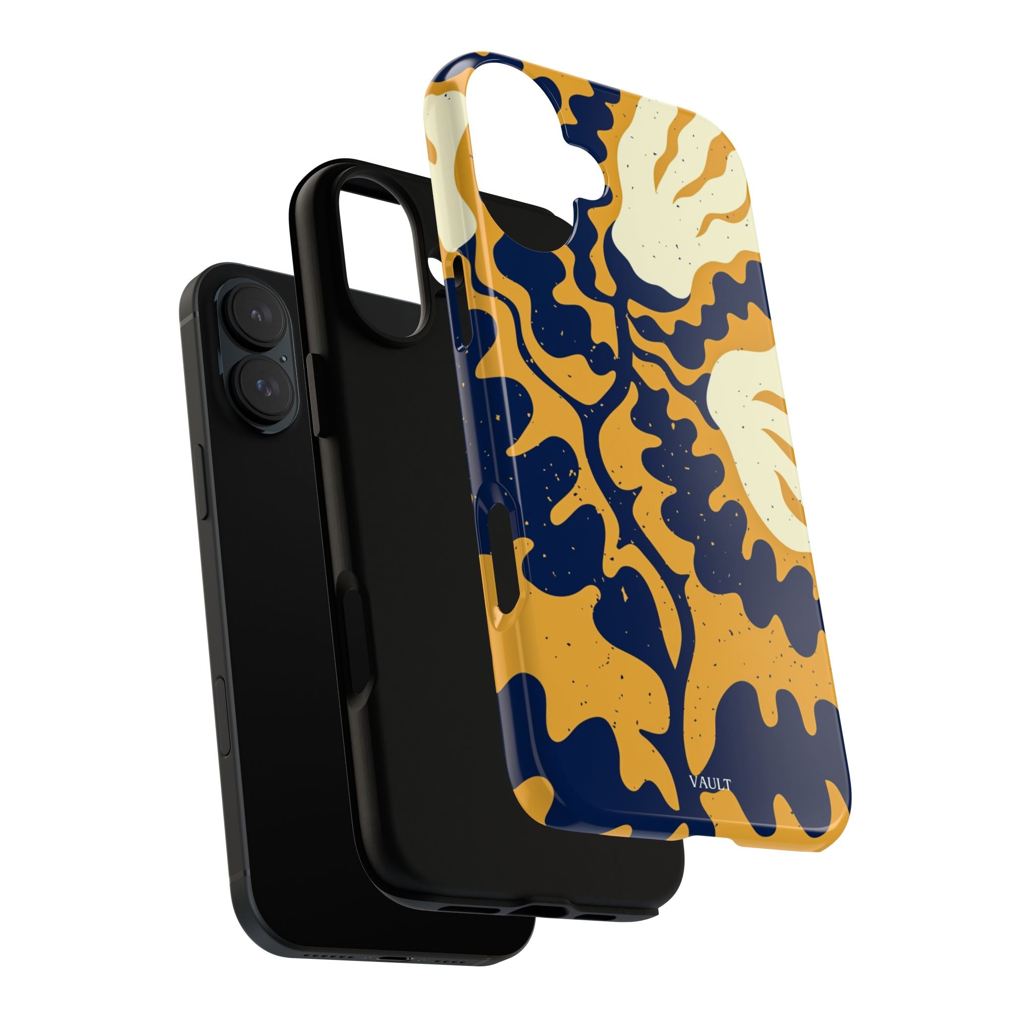 Bold Abstract Floral Phone Case (Navy & Mustard)