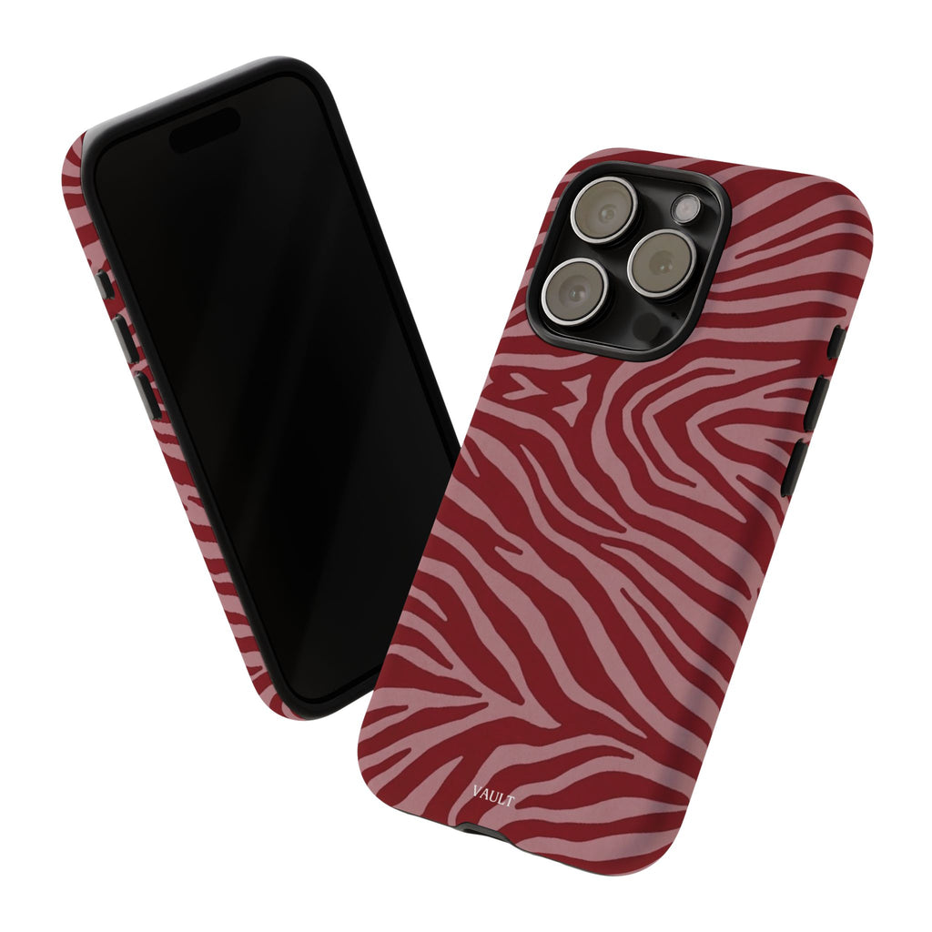 Red Zebra Print Tough Phone Case
