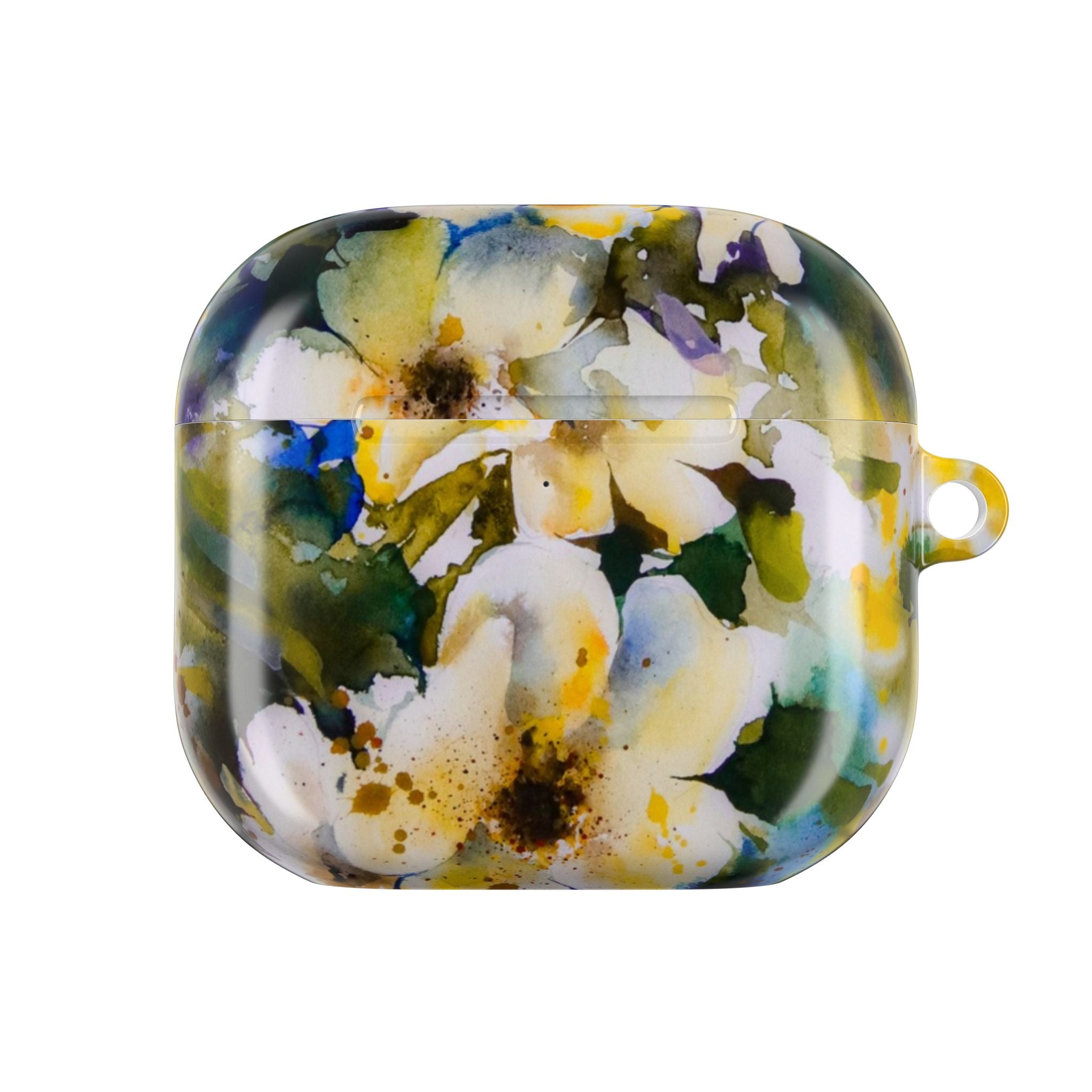 Floral Watercolor AirPod Case — White & Yellow Blossom Protective Cover
