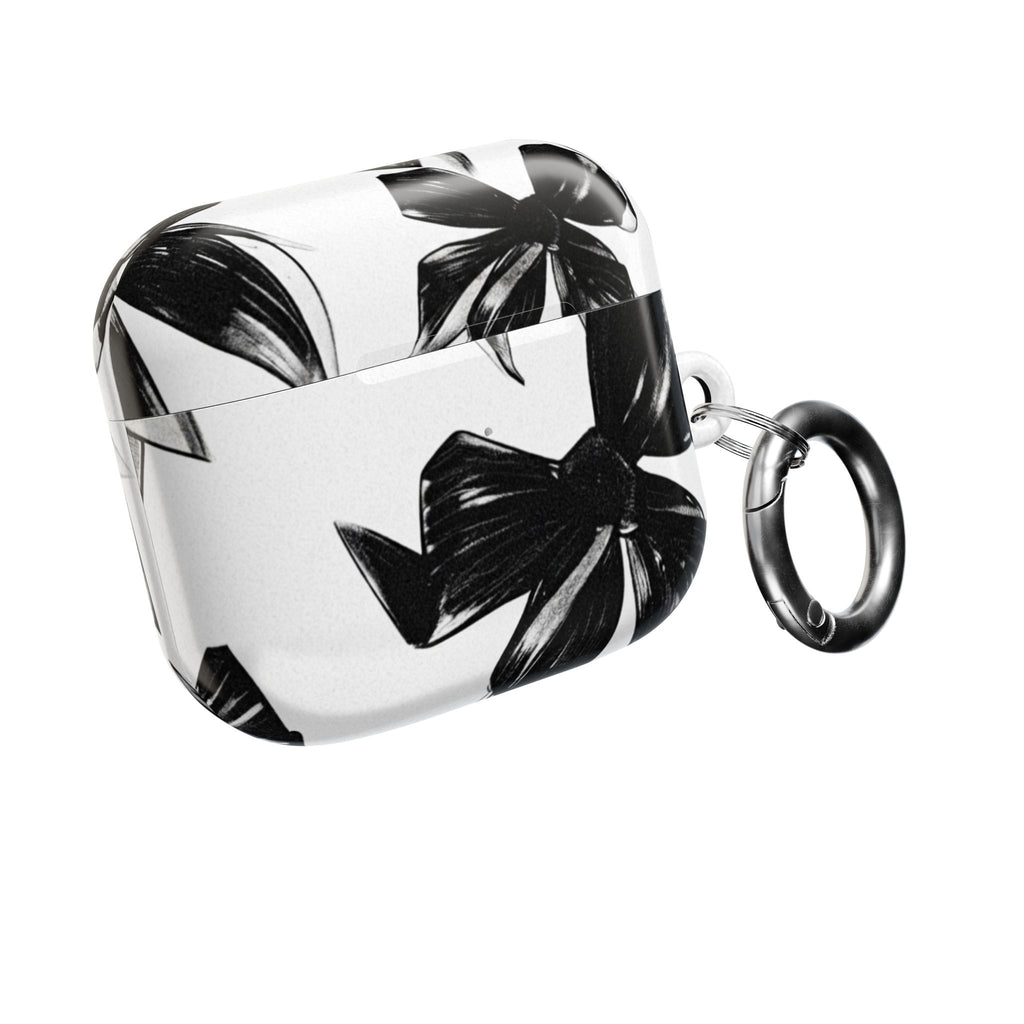 Floral Noir AirPod Case — Black & White Botanical Protective Cover