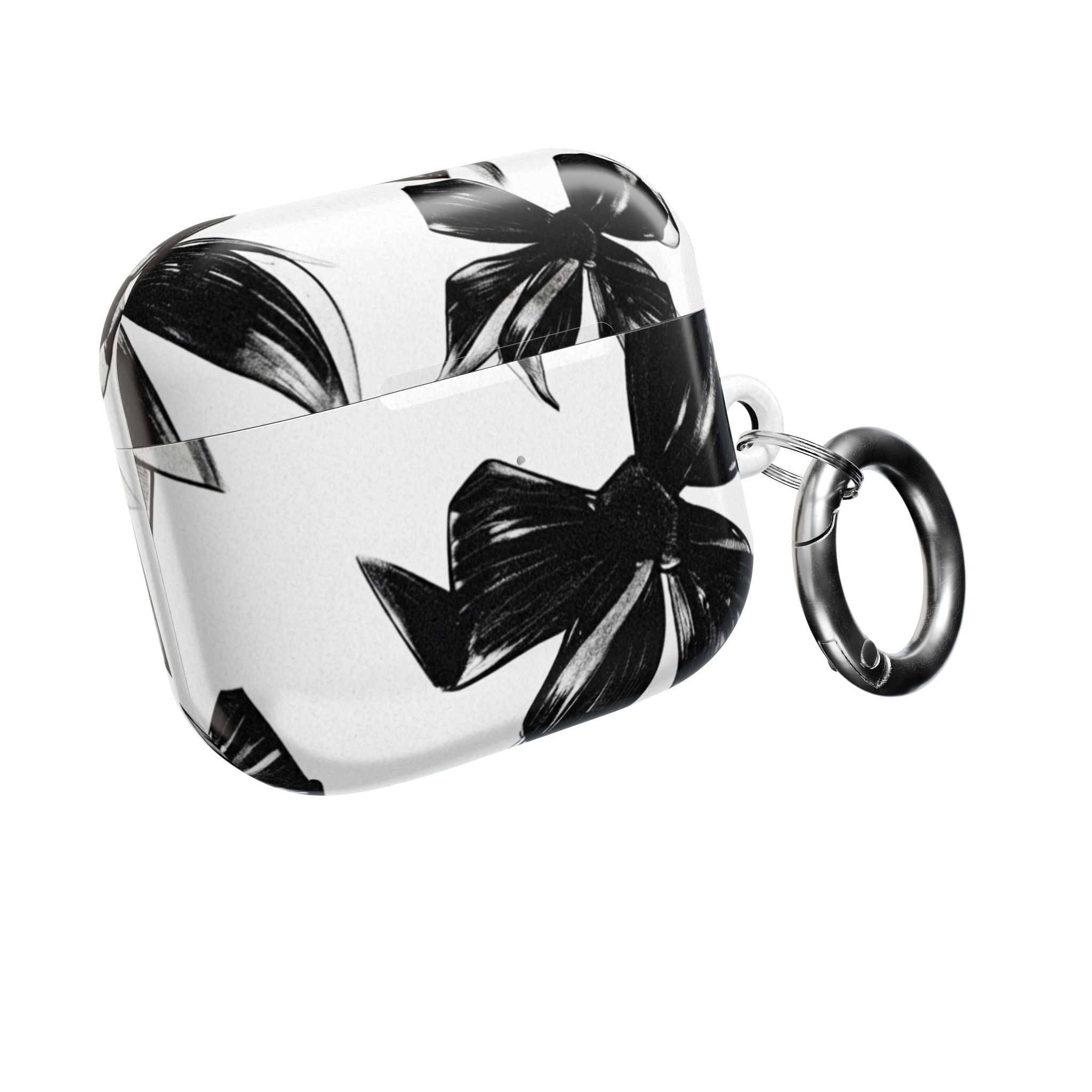 Floral Noir AirPod Case — Black & White Botanical Protective Cover