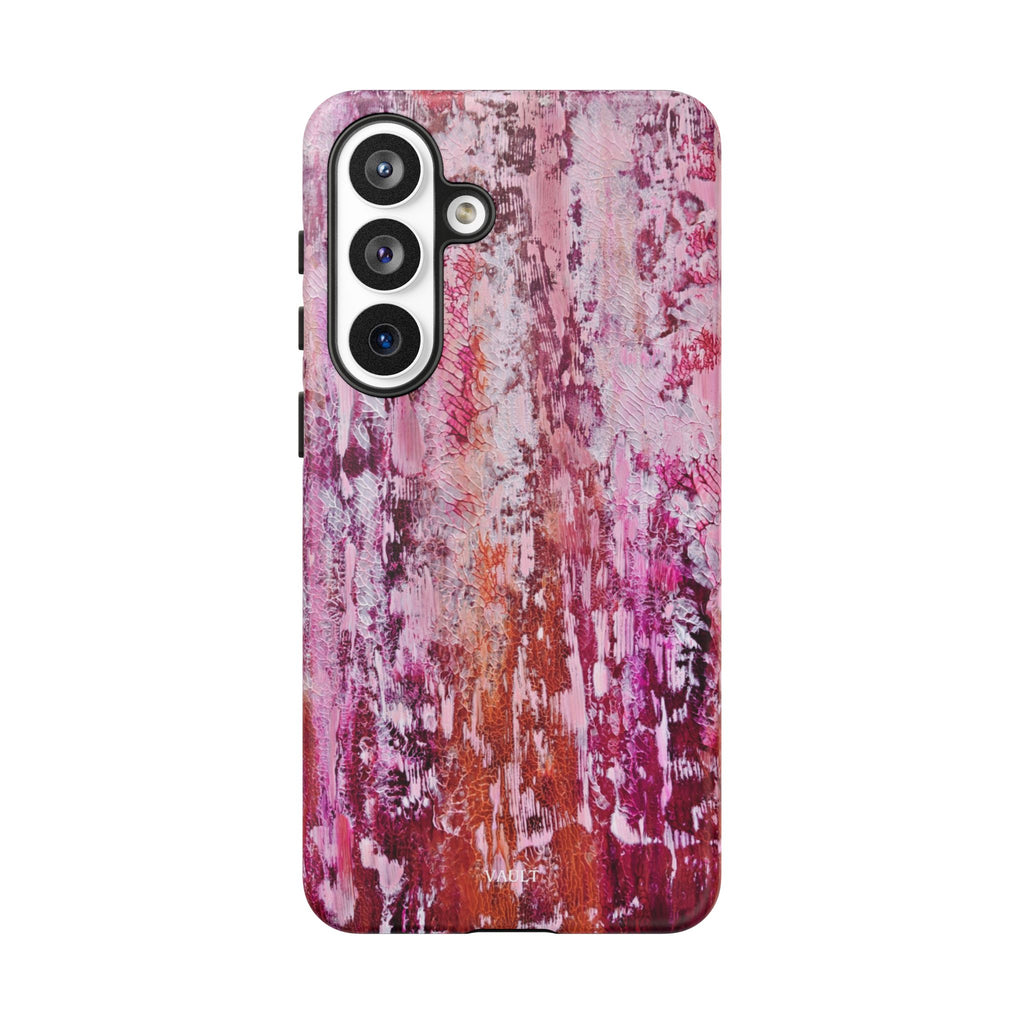 Pink Abstract Art Tough Phone Case — Protective Artistic Phone Cover