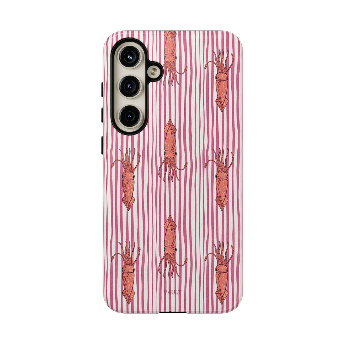 Squid Stripe Phone Case — Pink Nautical Sea Creature Pattern