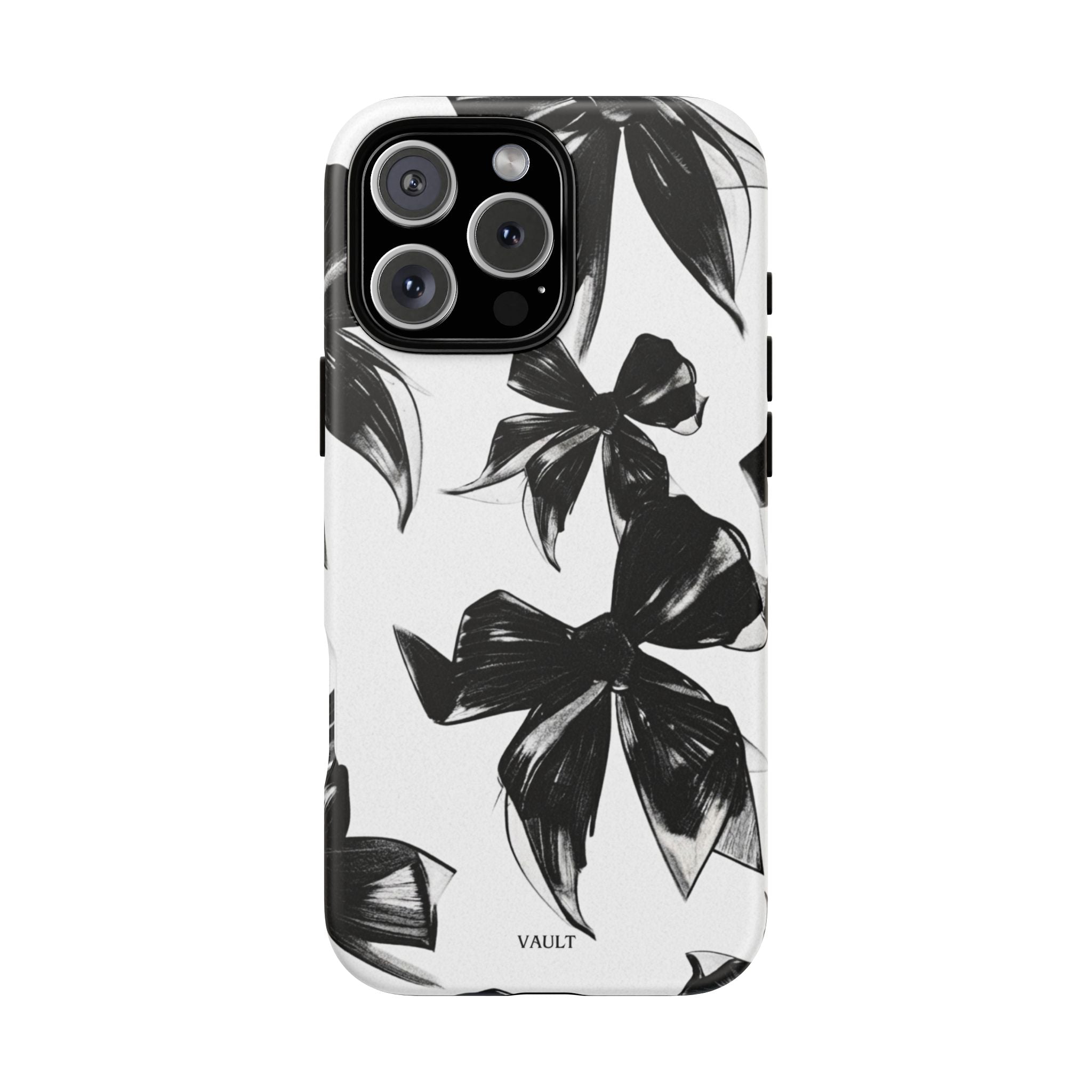 Floral Brushstroke Phone Case — Black & White Botanical Tough Case